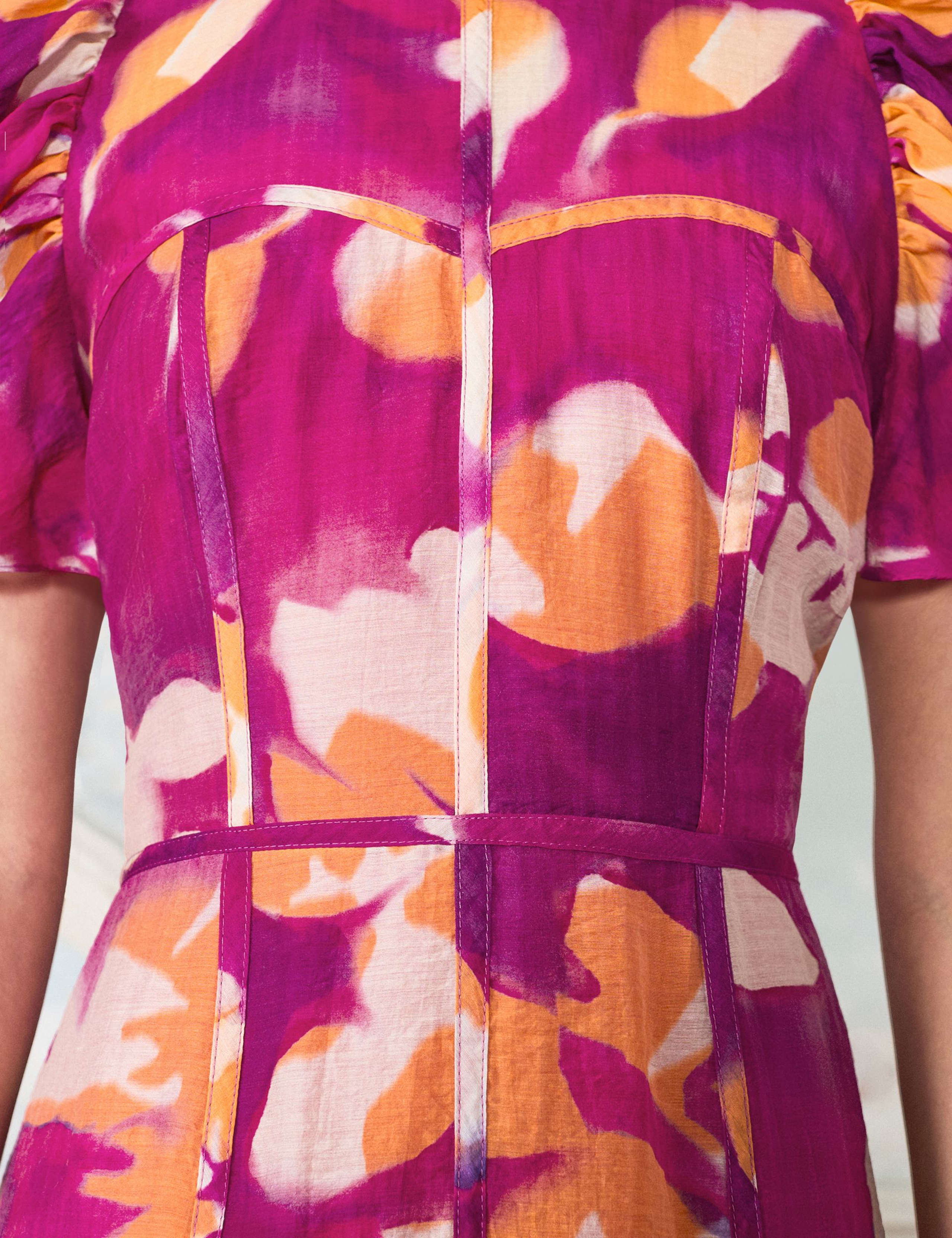 Lyocell Rich Floral Midaxi Waisted Dress 4 of 4