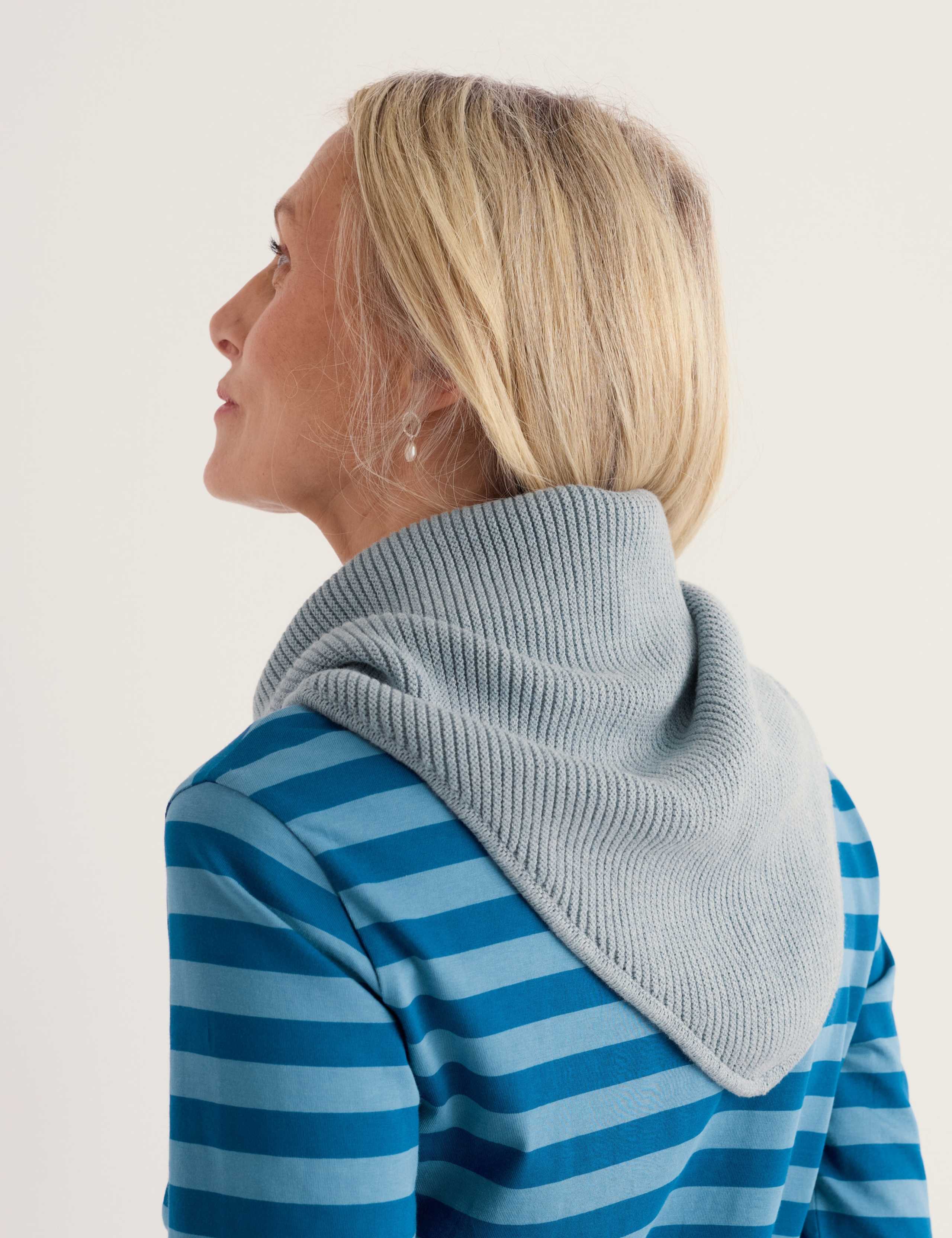 Pure Cotton Knitted Triangle Scarf 4 of 4