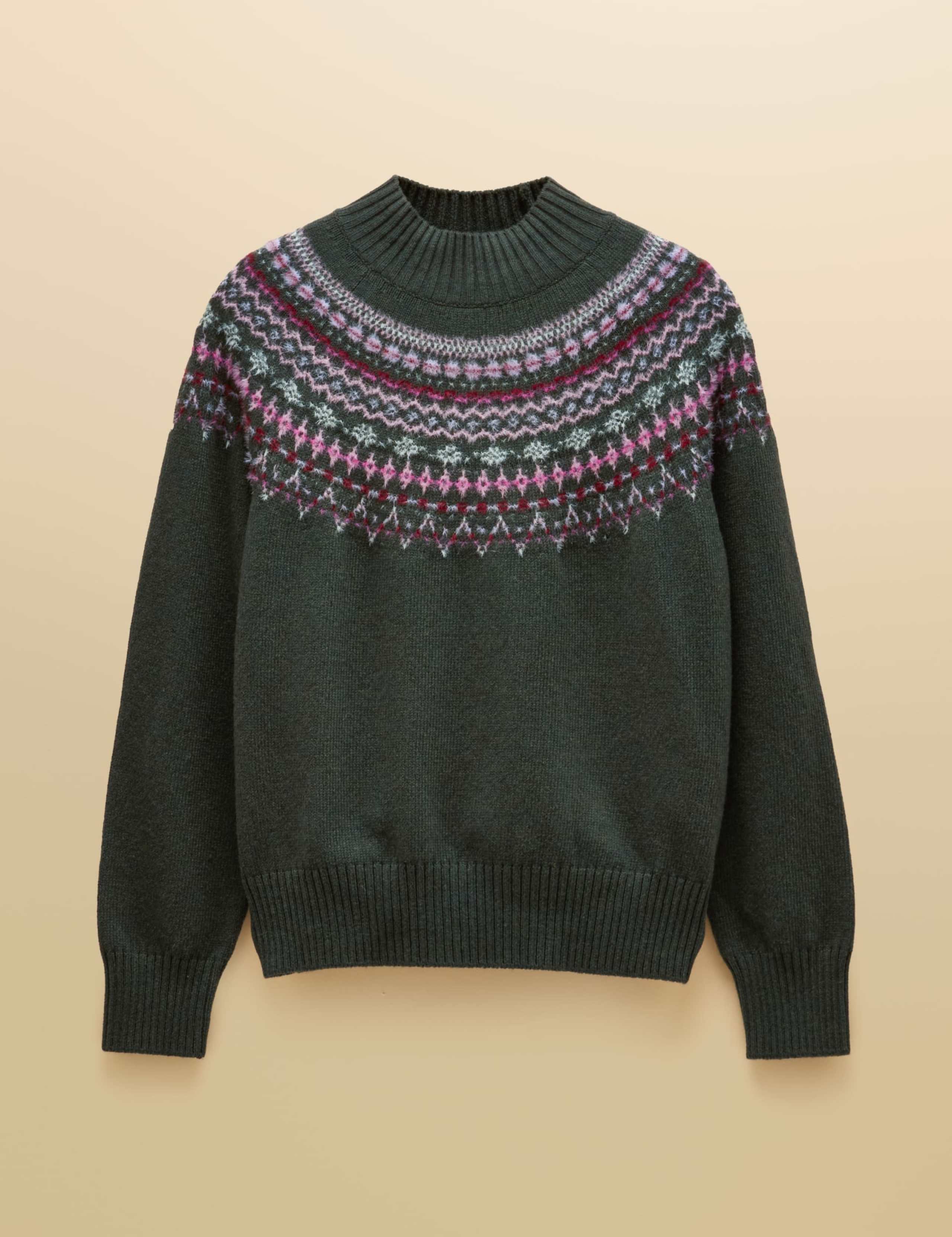 Cotton Rich Fair Isle Roll Neck Jumper with Wool 2 of 6