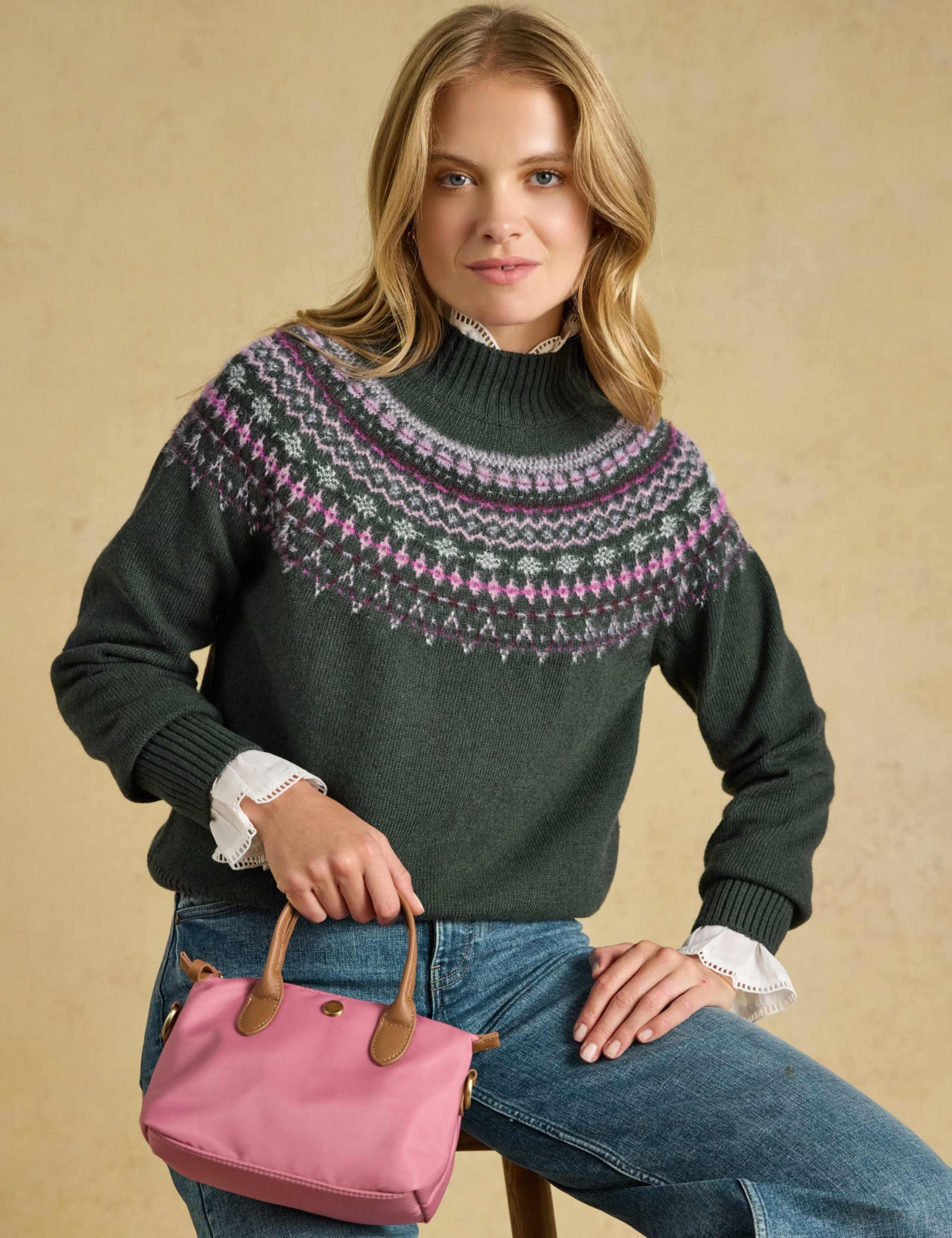 Cotton Rich Fair Isle Roll Neck Jumper with Wool 5 of 6