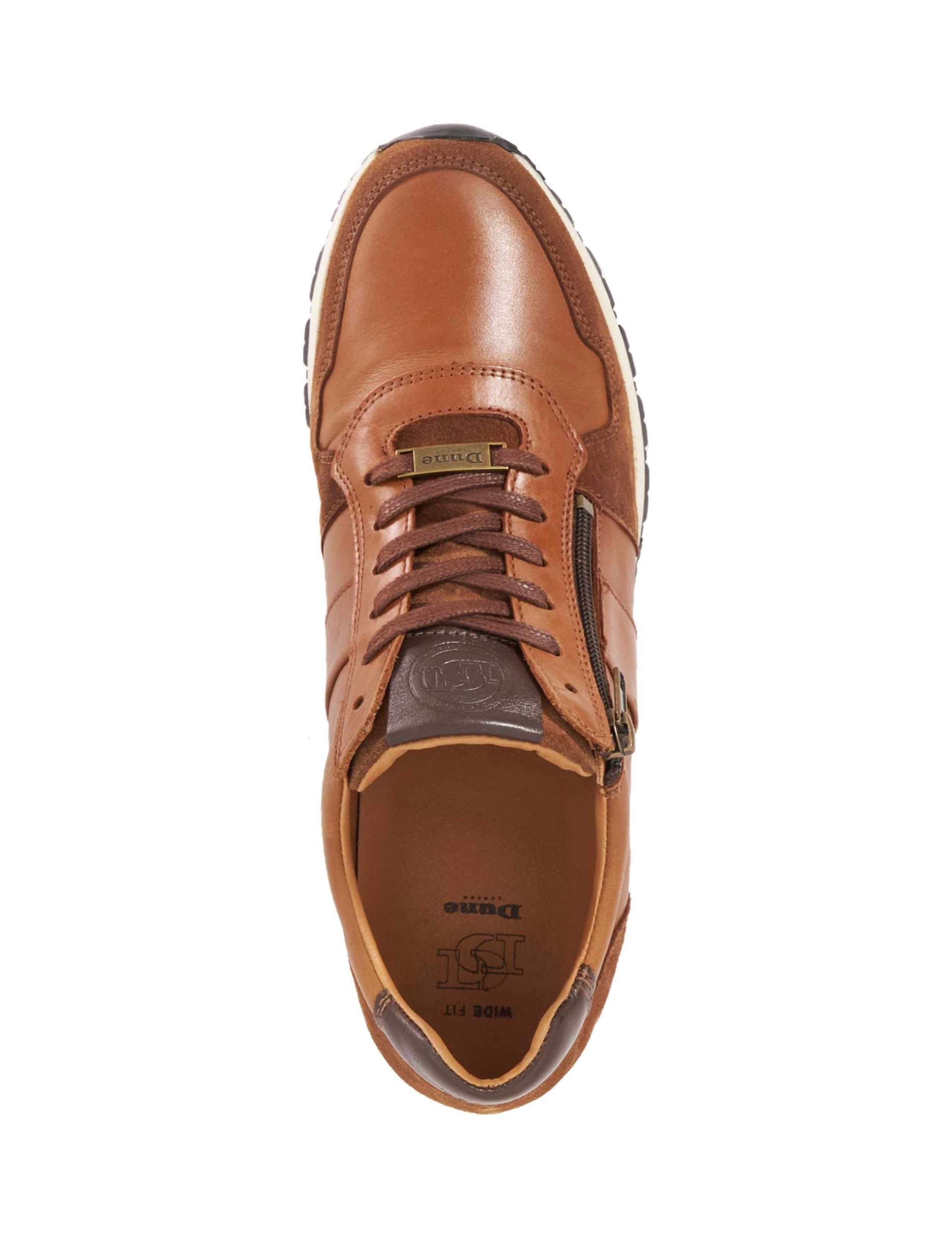 Wide Fit Leather Lace Up Side Zip Trainers 4 of 5