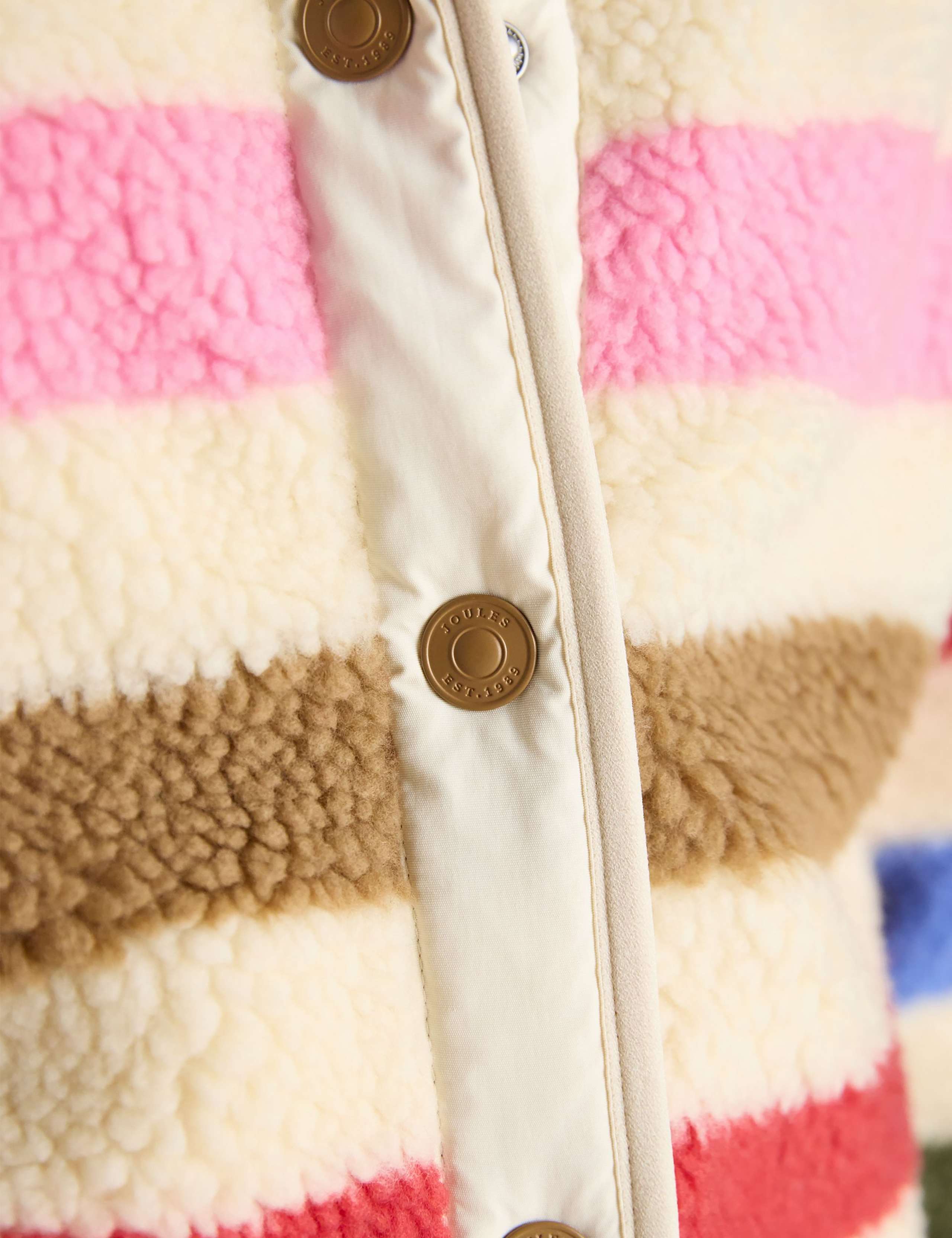 Striped Fleece Funnel Neck Jacket 8 of 9