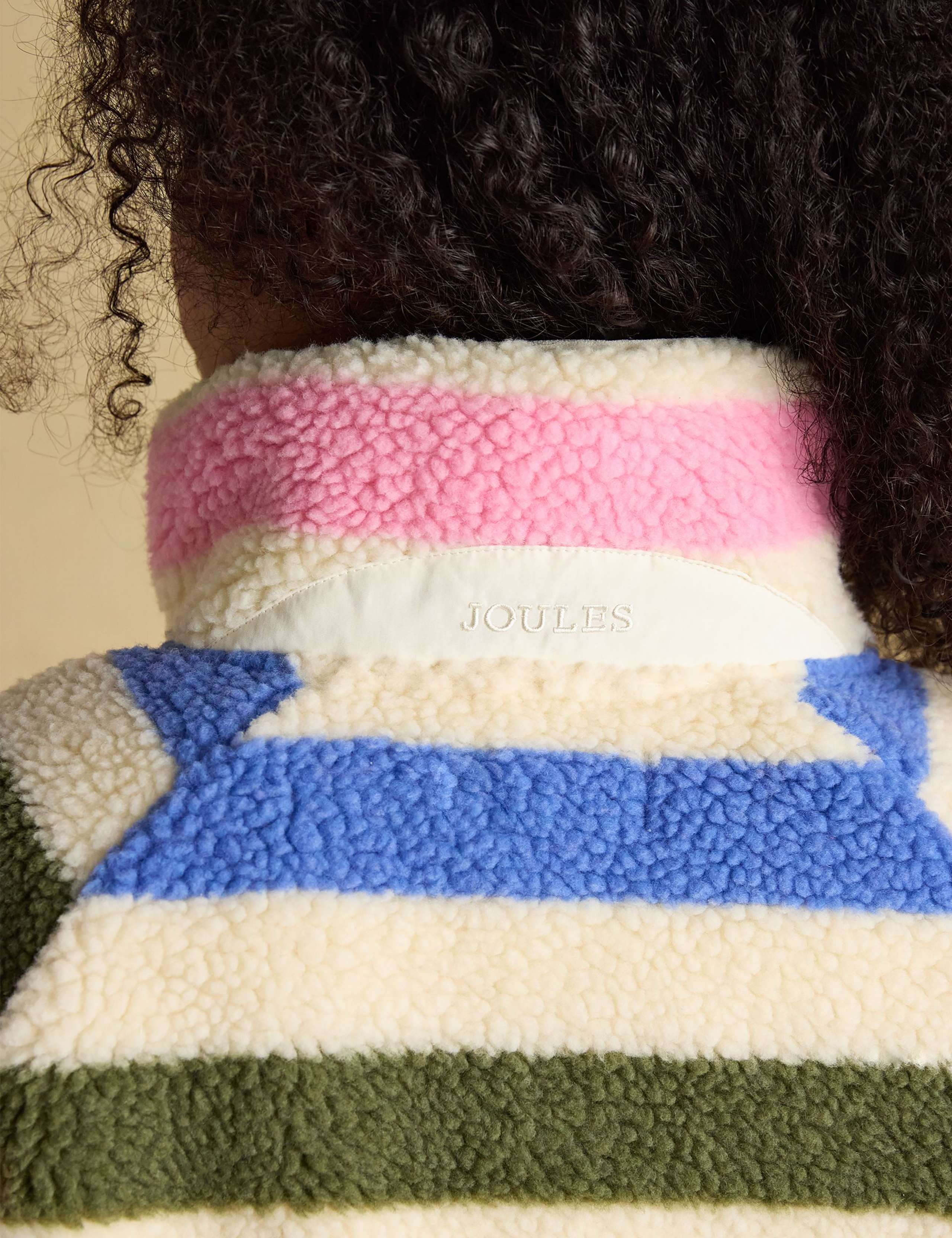 Striped Fleece Funnel Neck Jacket 9 of 9