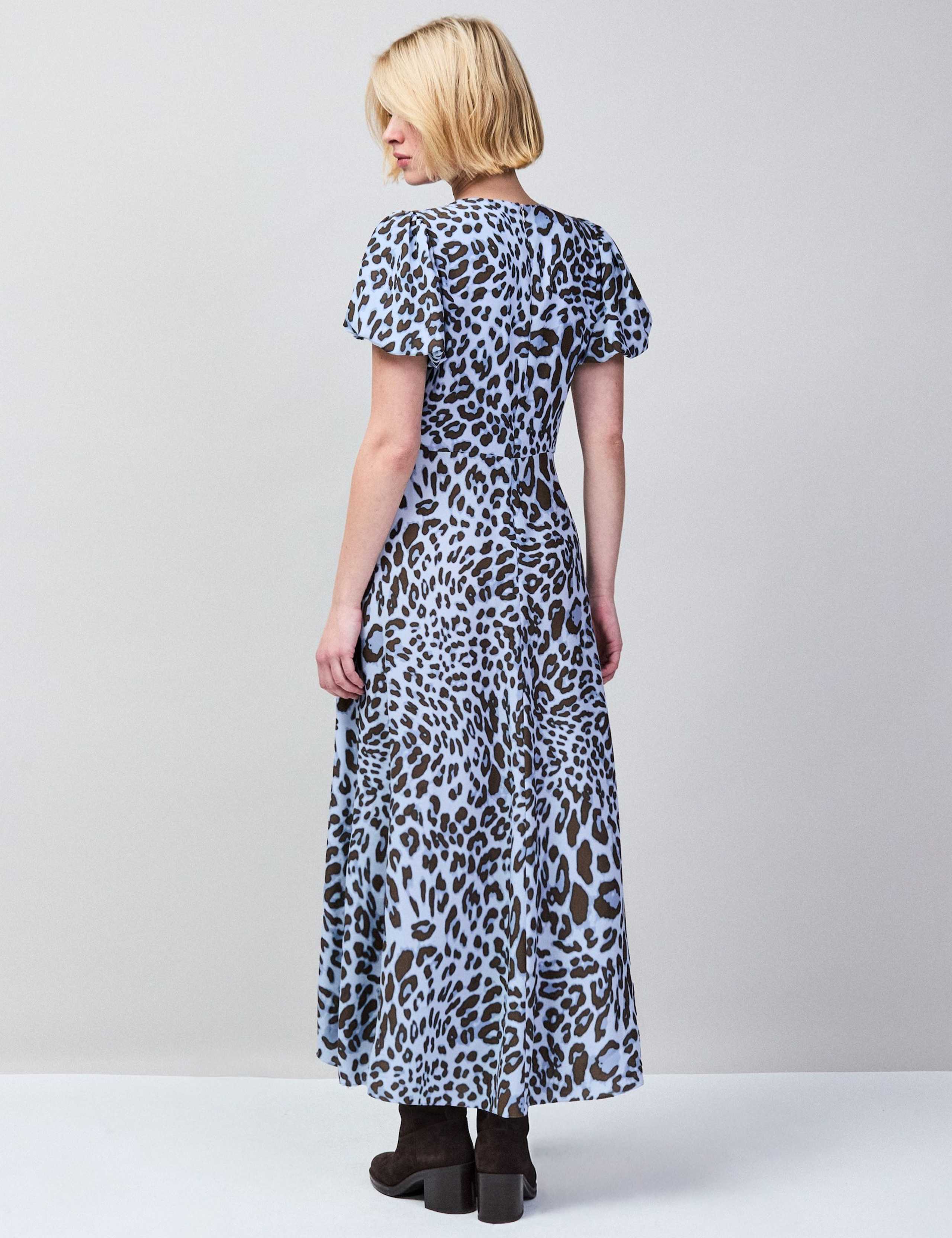 Leopard Print Button Detail Midaxi Tea Dress 2 of 6