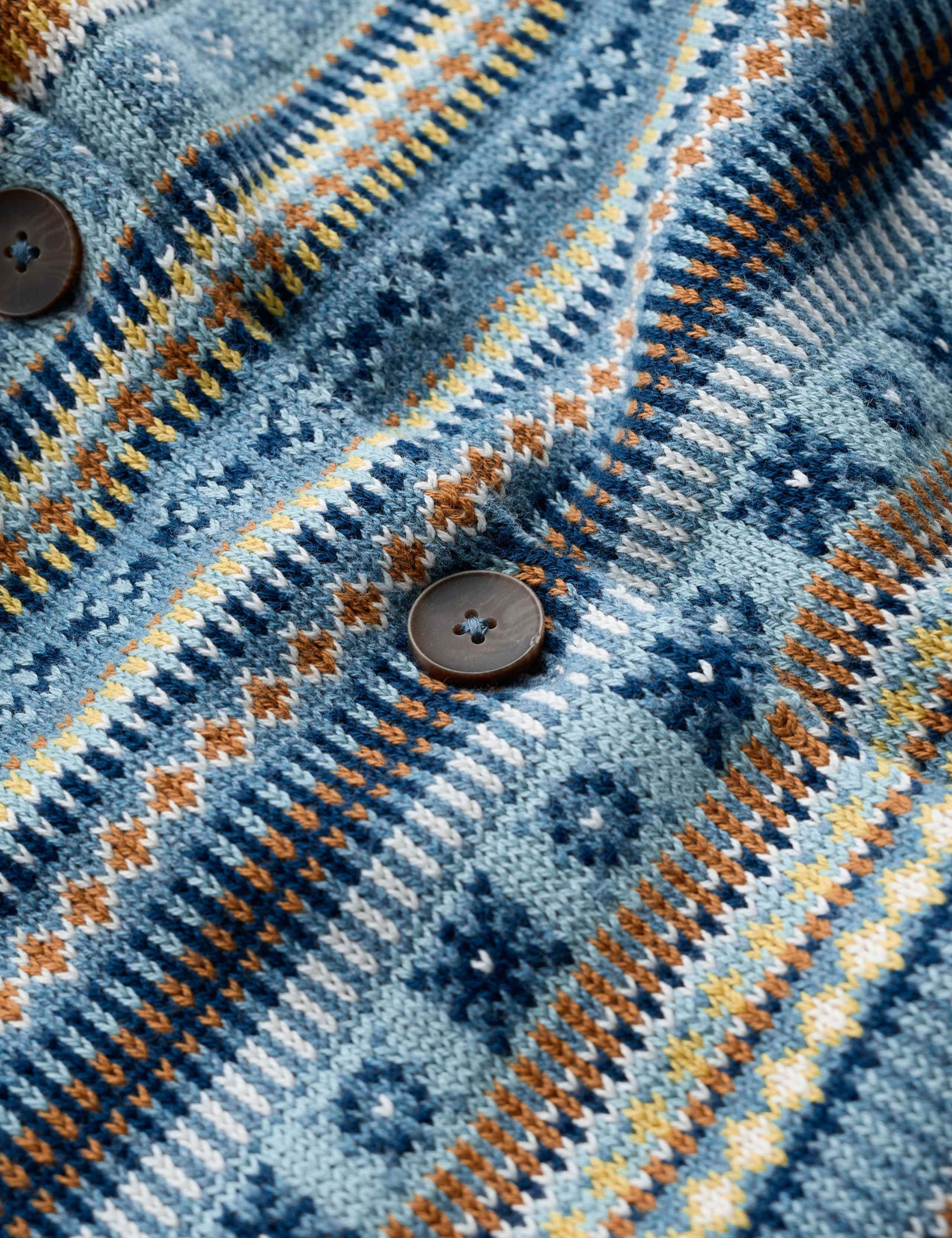 Pure Cotton Fair Isle Crew Neck Cardigan 3 of 5