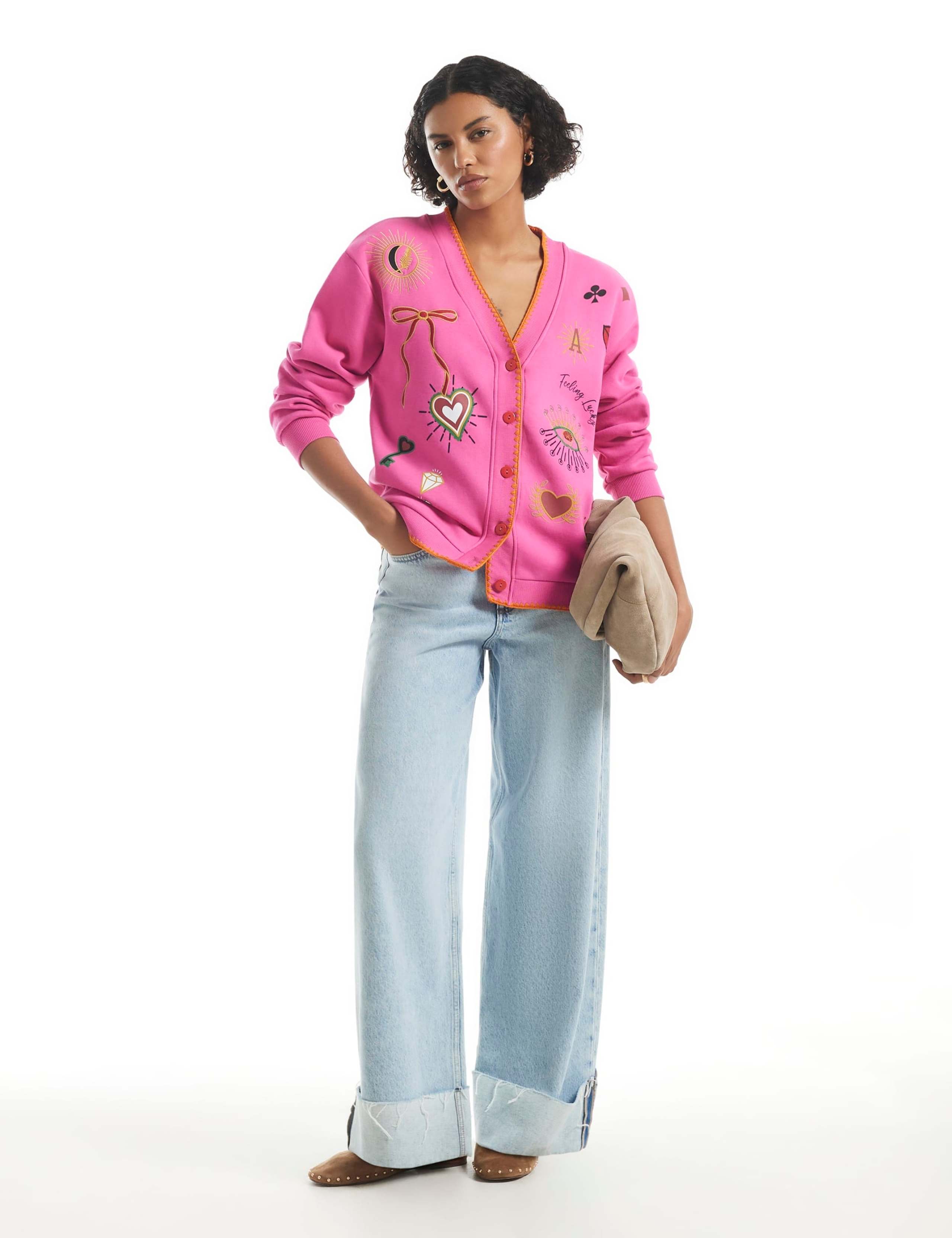 Pure Cotton Embroidered V-Neck Cardigan 5 of 6