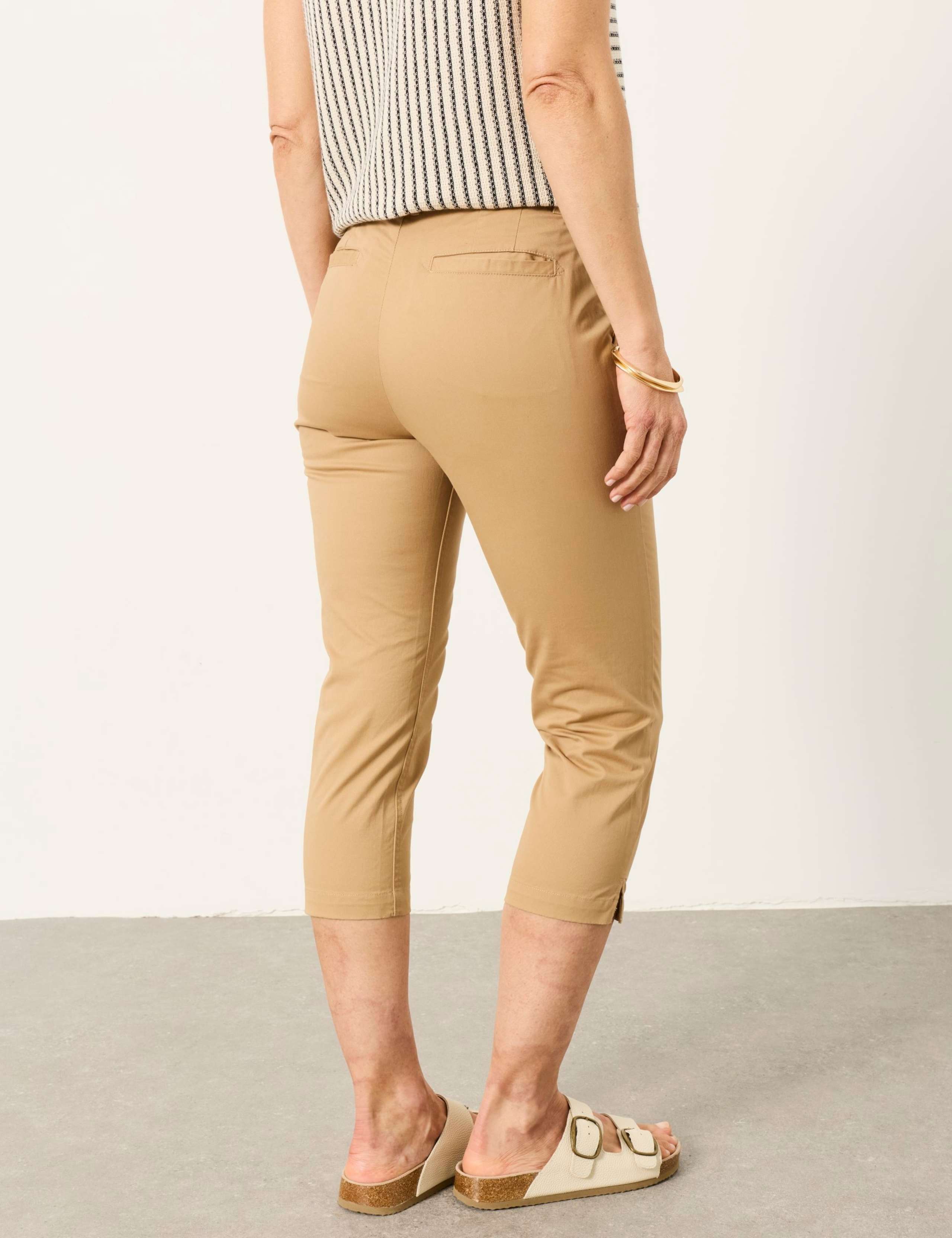 Cotton Rich Slim Fit Cropped Trousers 3 of 6