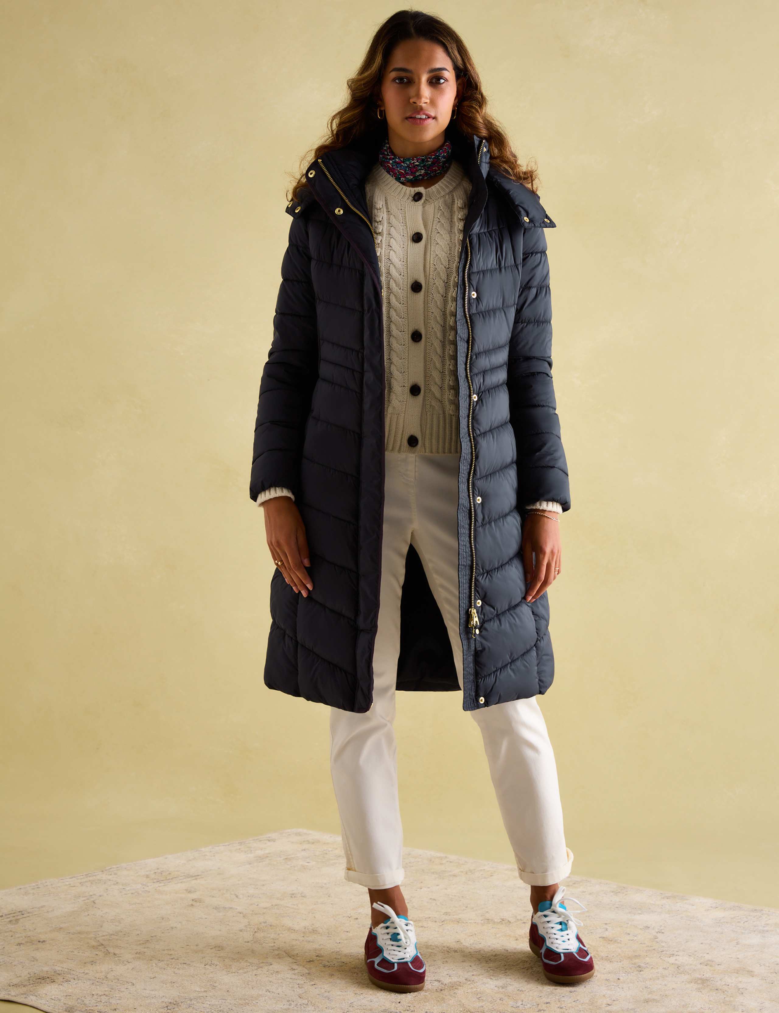 Padded Hooded High Neck Longline Coat 4 of 7