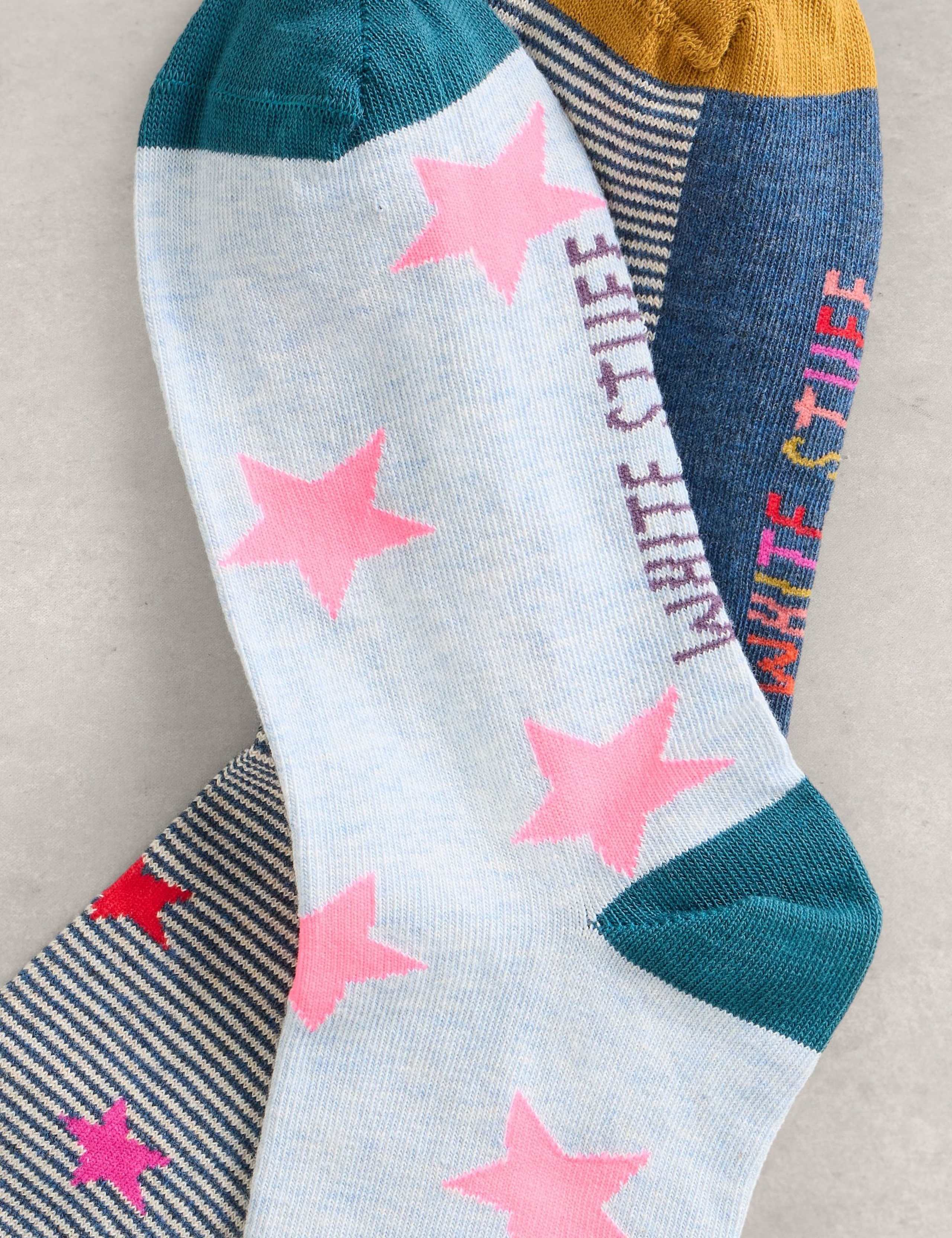 2pk Cotton Rich Star Ankle Socks 2 of 2