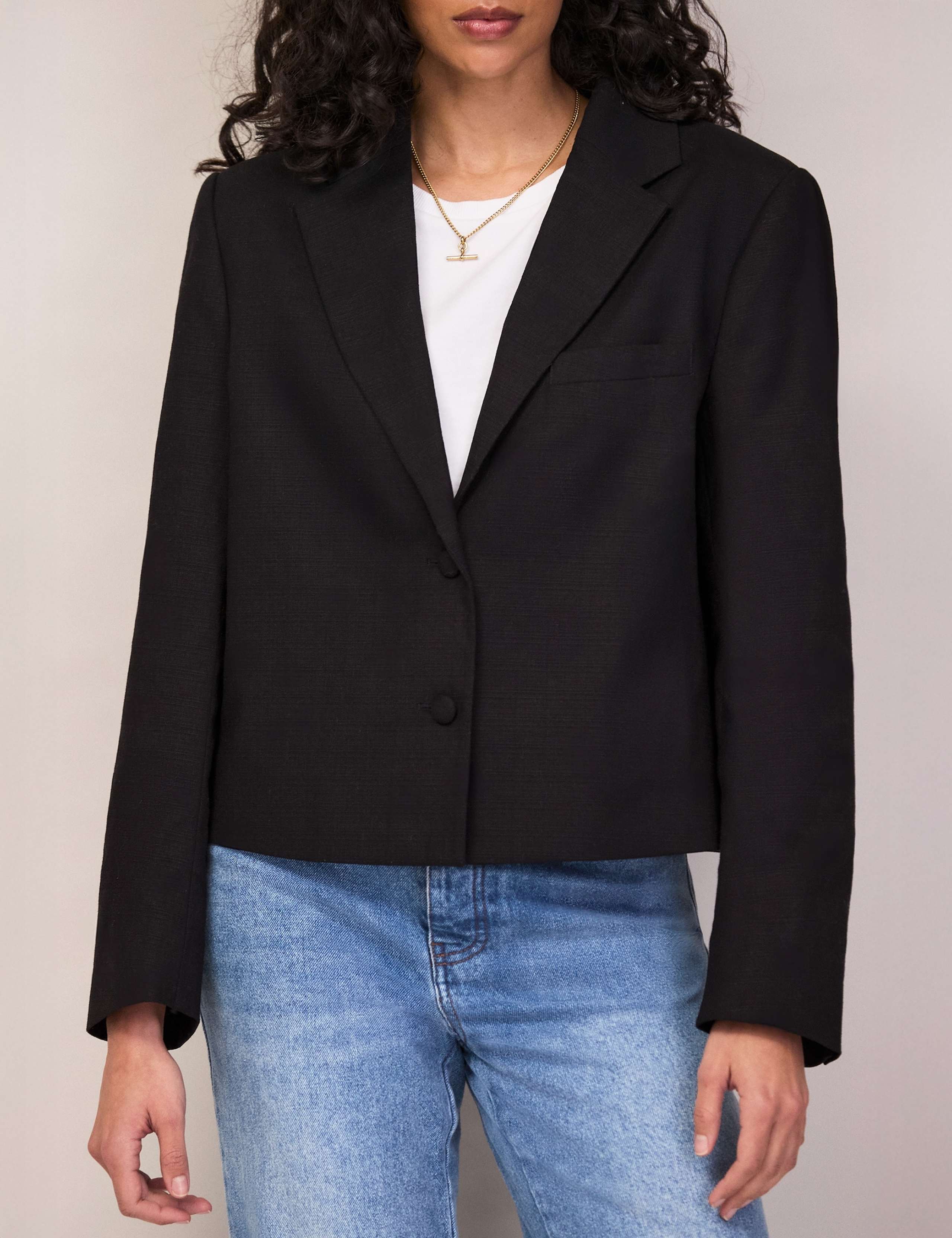 Cotton Rich Cropped Blazer 4 of 6