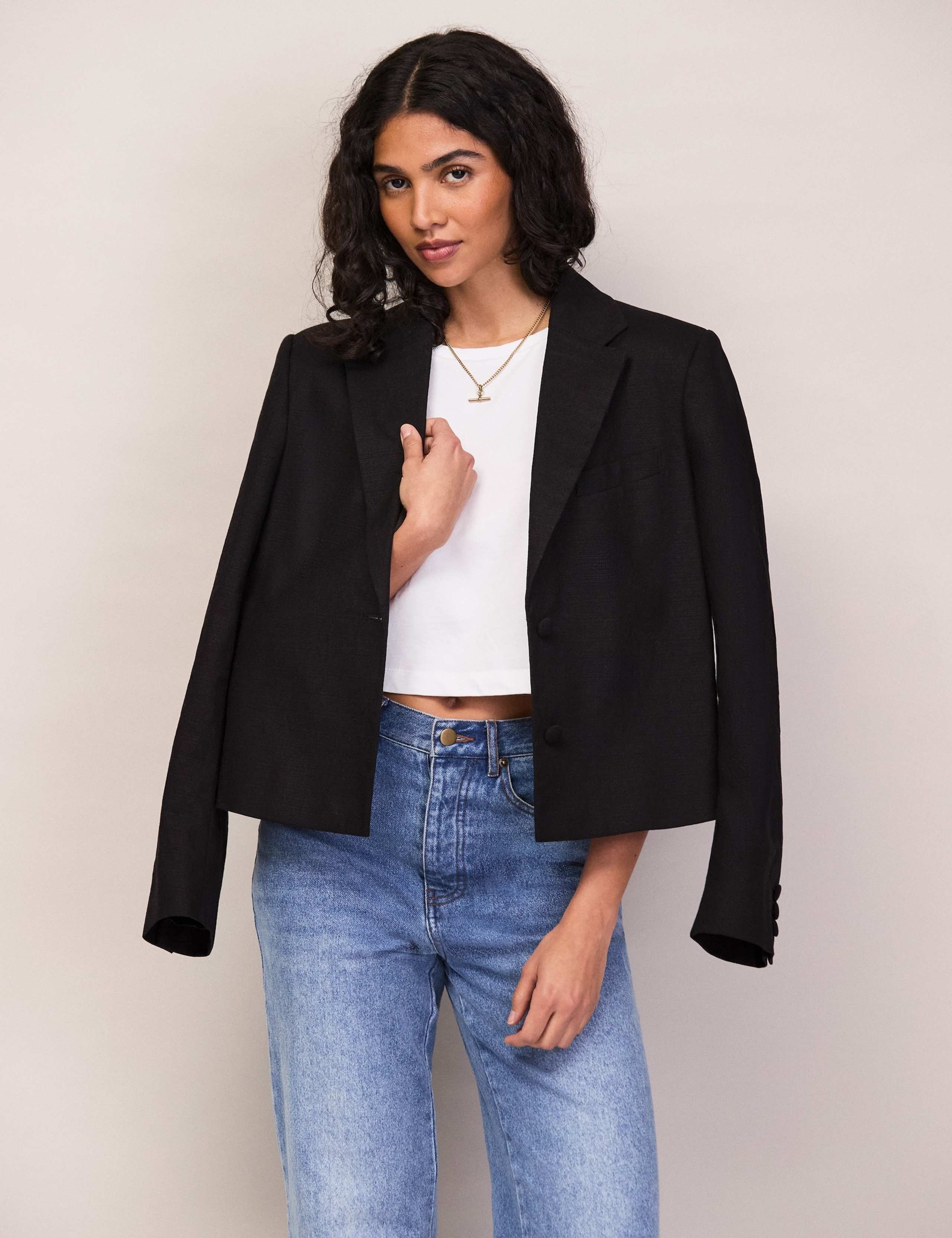 Cotton Rich Cropped Blazer 6 of 6