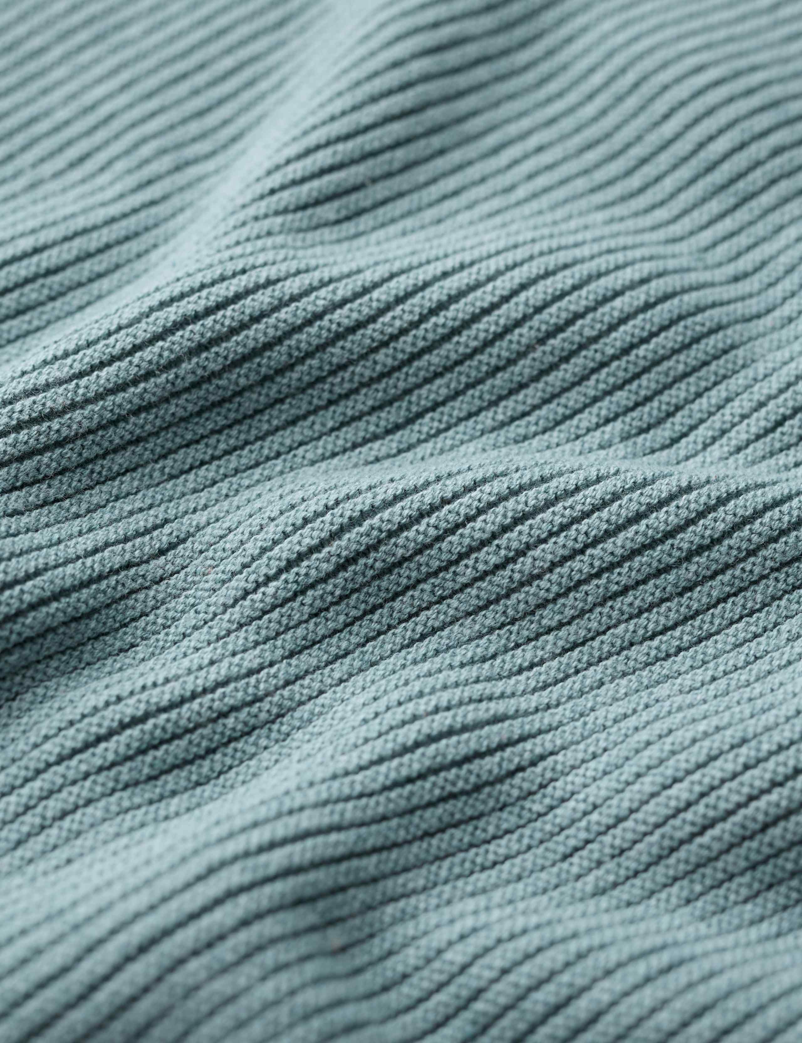 Pure Cotton Textured Crew Neck Cardigan 5 of 5