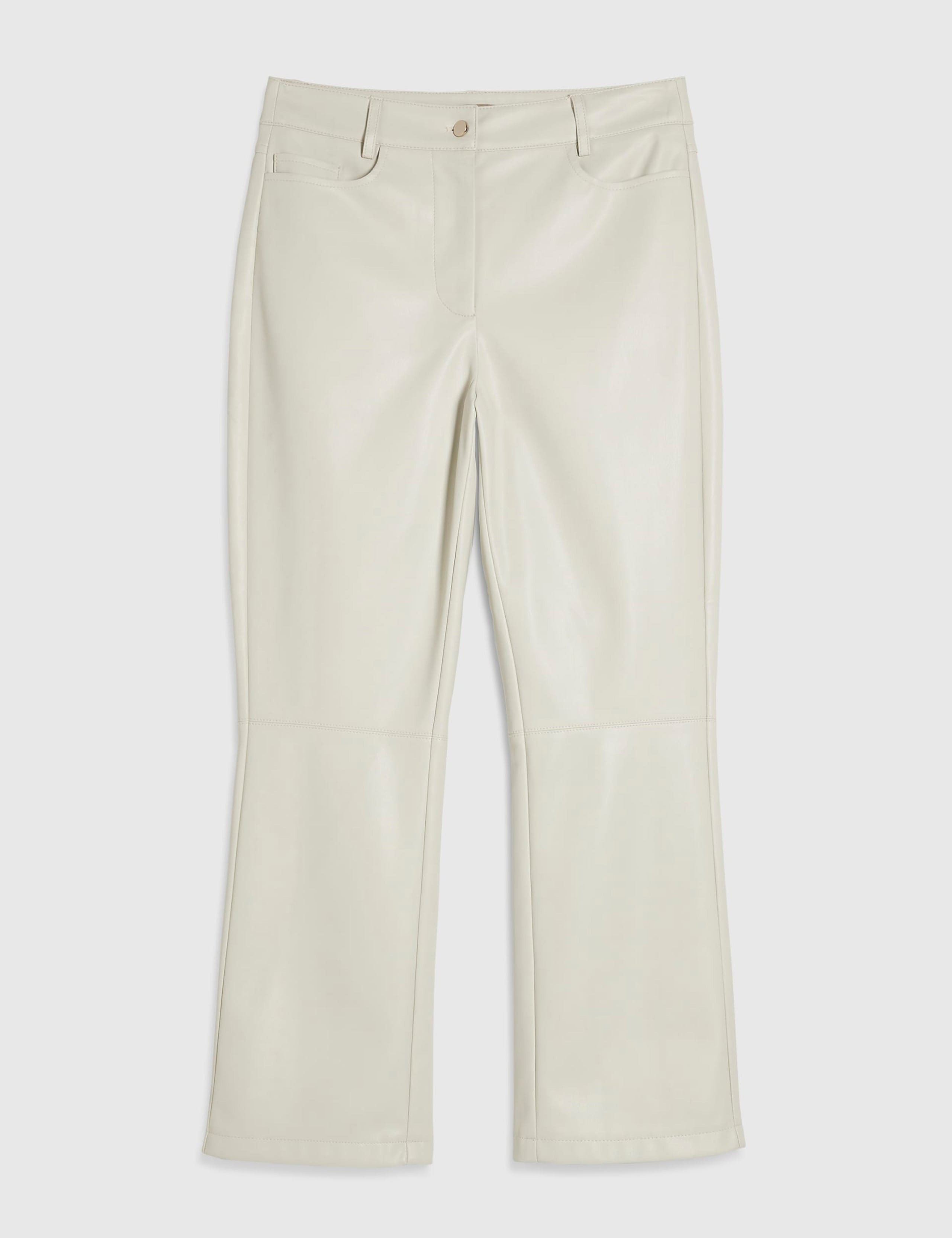 Leather Look Flared Cropped Trousers 2 of 4