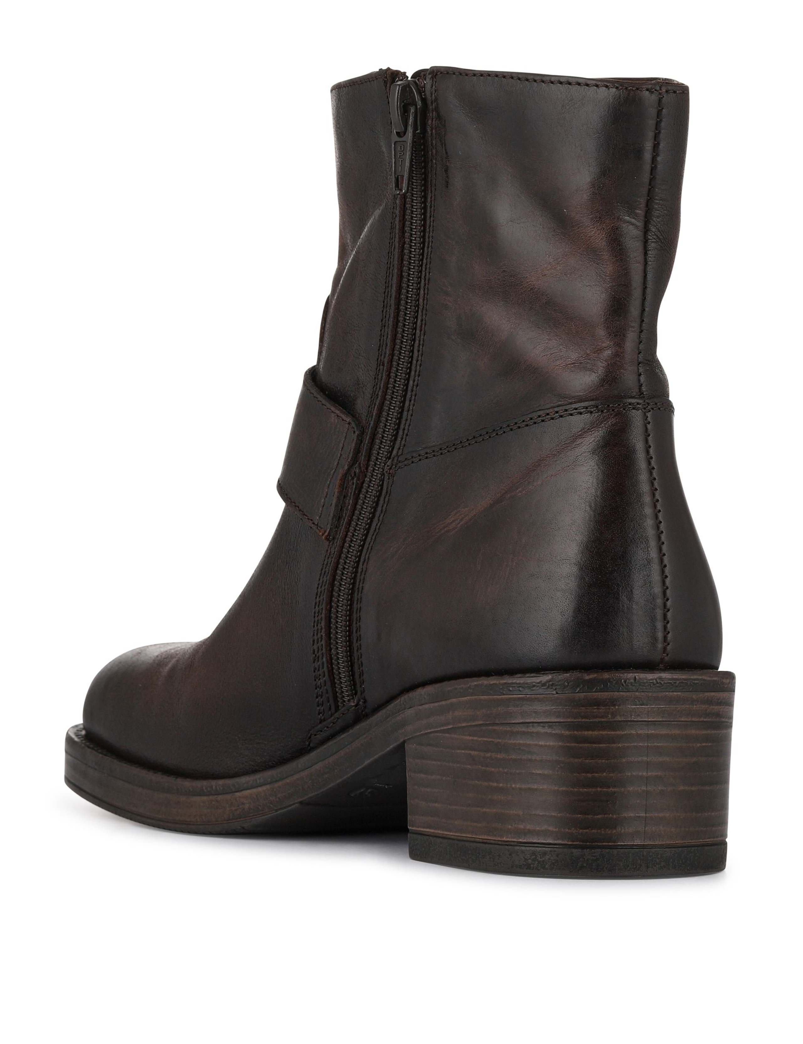 Leather Buckle Detail Ankle Boots 6 of 7