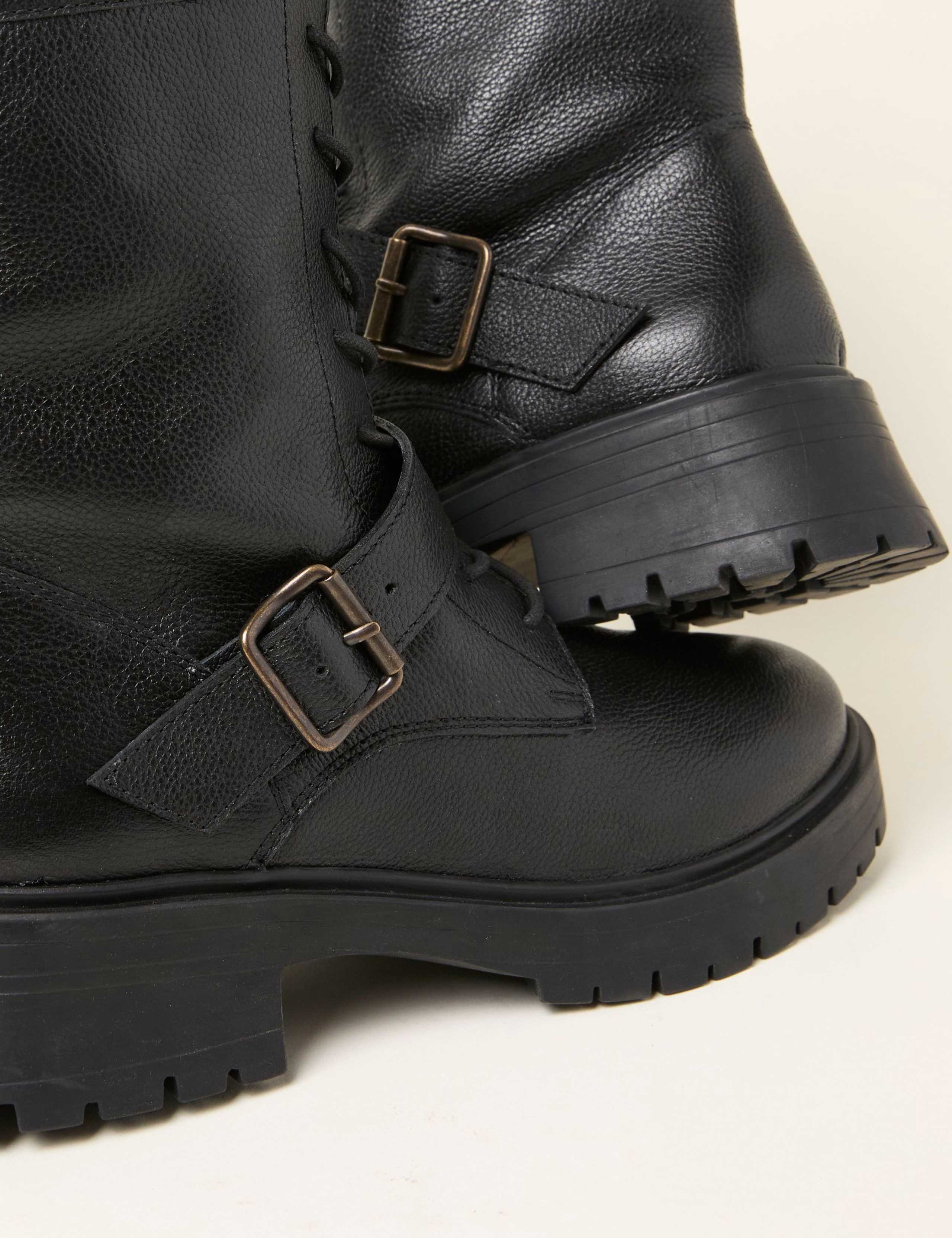 Leather Biker Buckle Ankle Boots 3 of 3