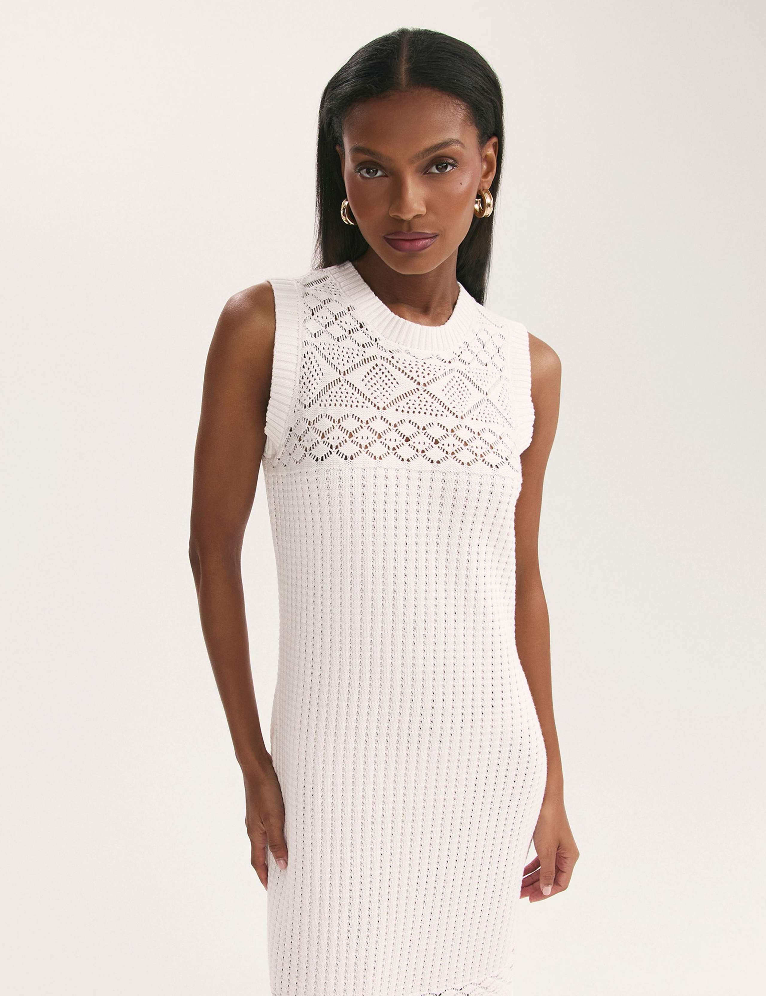 Pure Cotton Knitted Midi Bodycon Dress 4 of 4