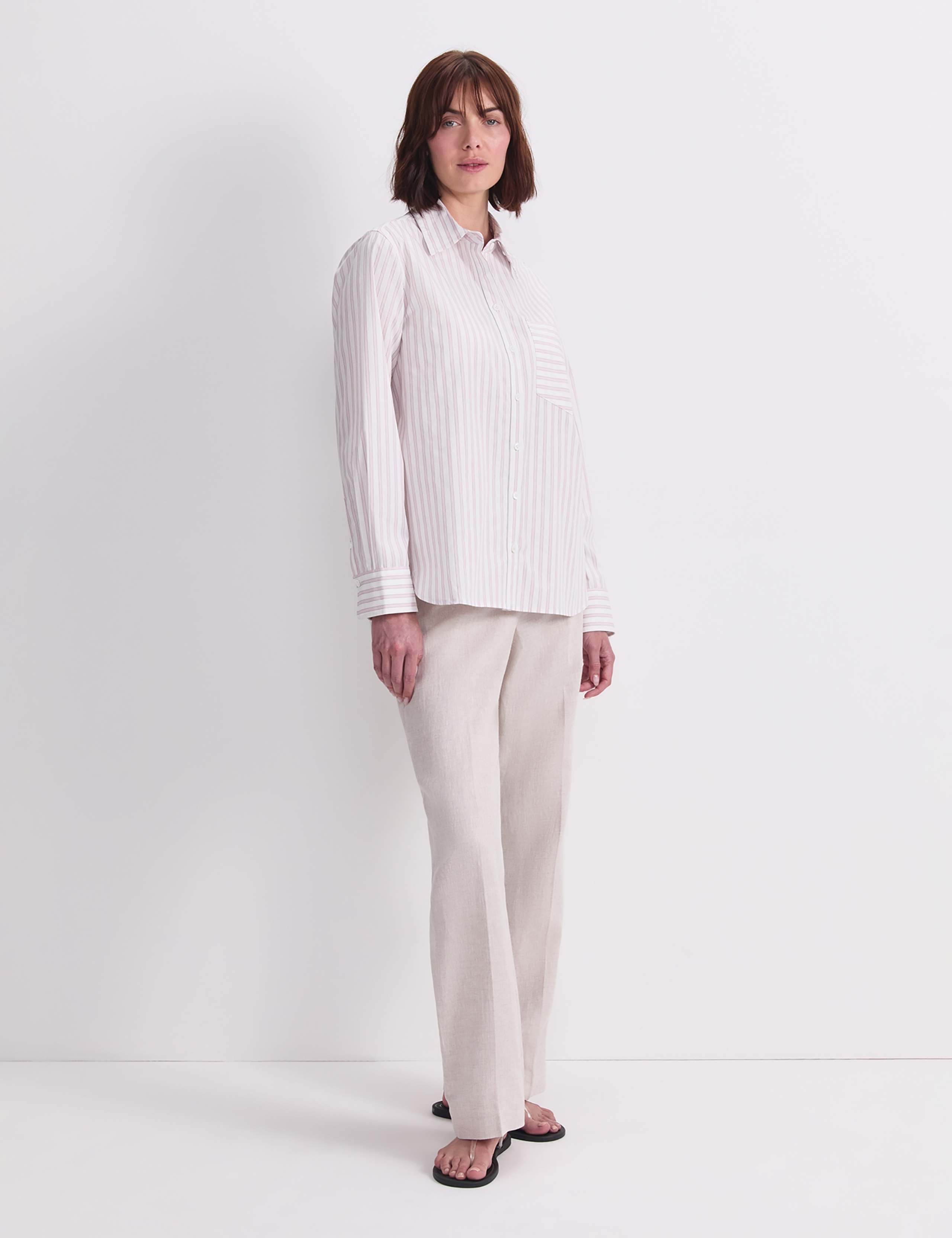 Pure Cotton Striped Collared Shirt 4 of 7