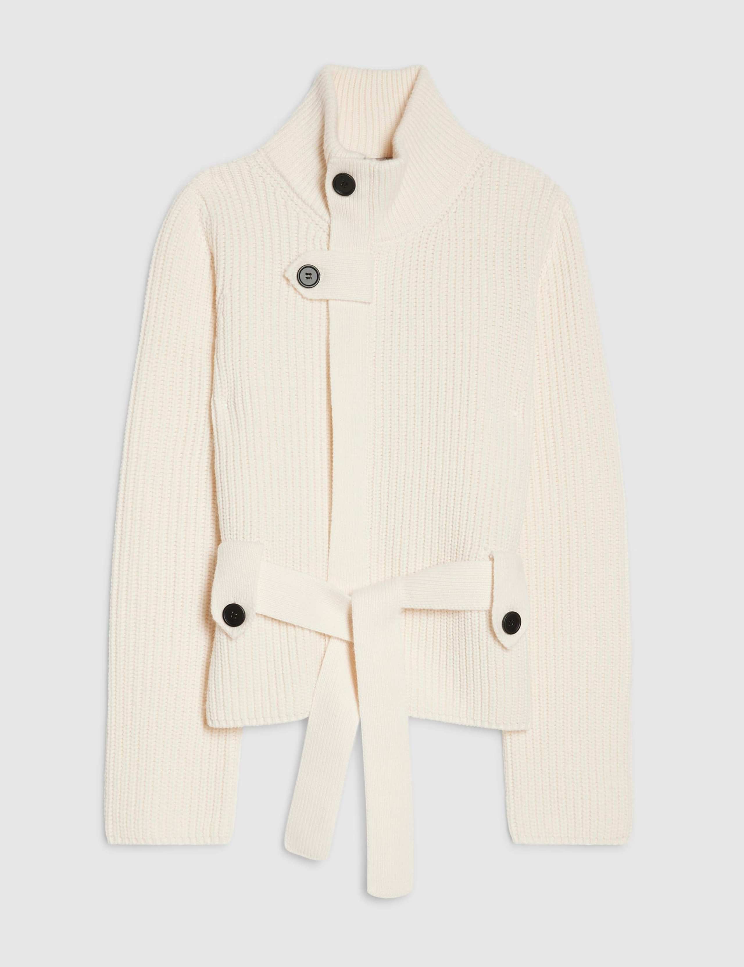 Pure Cotton Ribbed Funnel Neck Cardigan 2 of 6