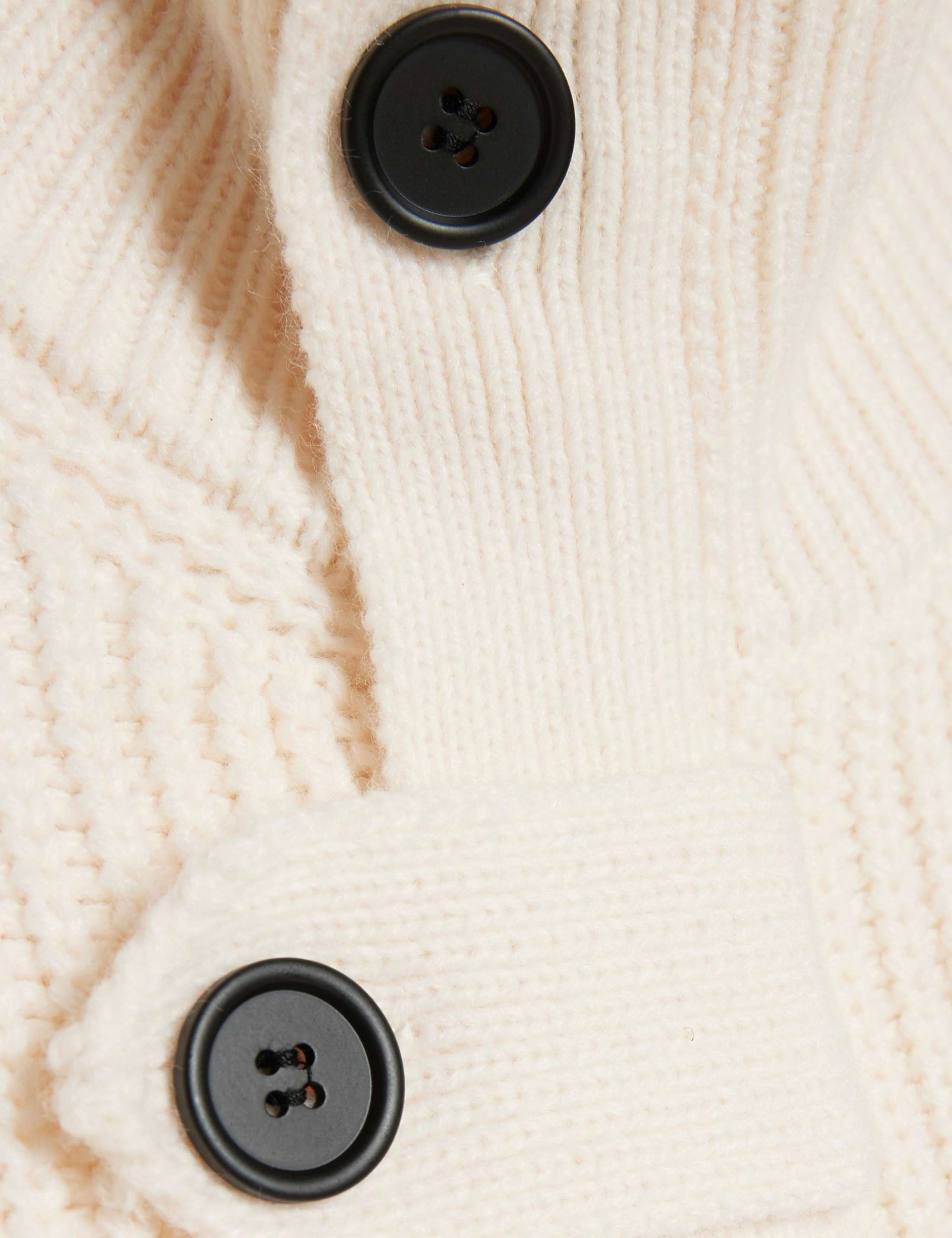 Pure Cotton Ribbed Funnel Neck Cardigan 6 of 6