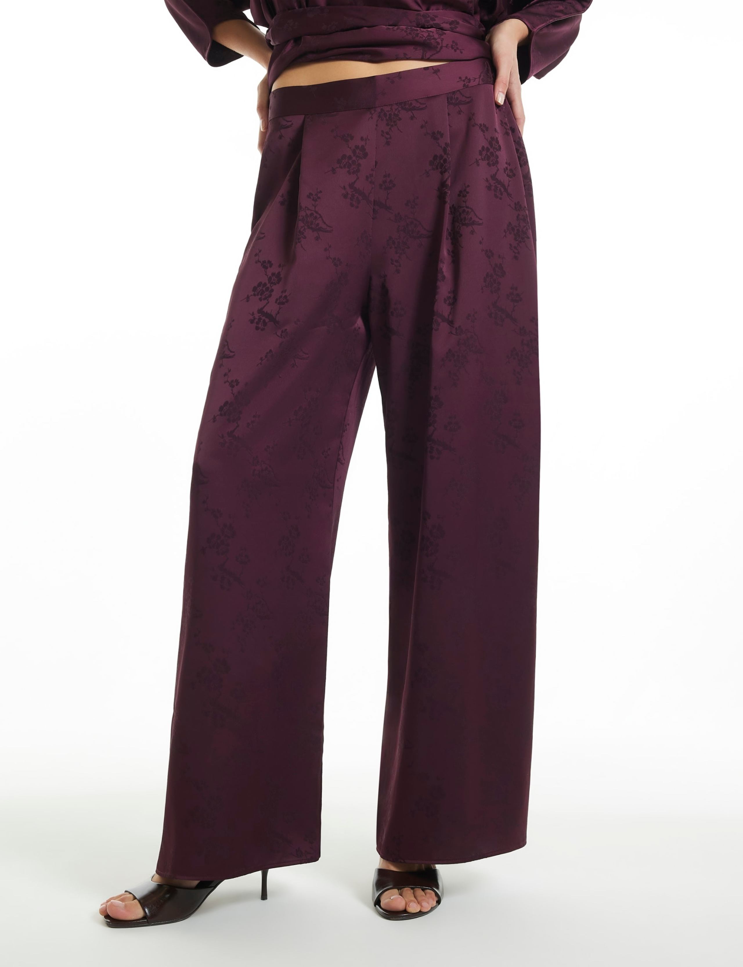 Satin Jacquard Wide Leg Trousers 5 of 6