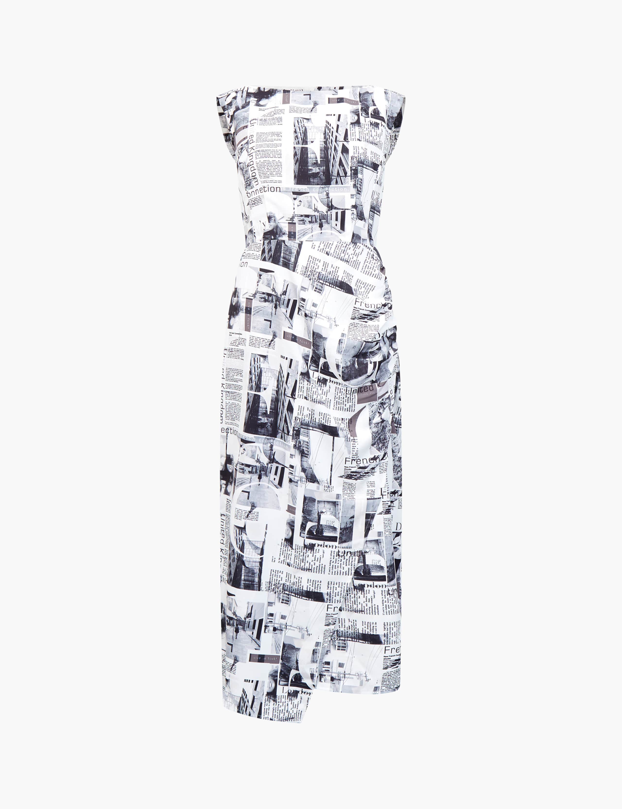 Crepe Slash Neck Printed Midi Column dress 2 of 3