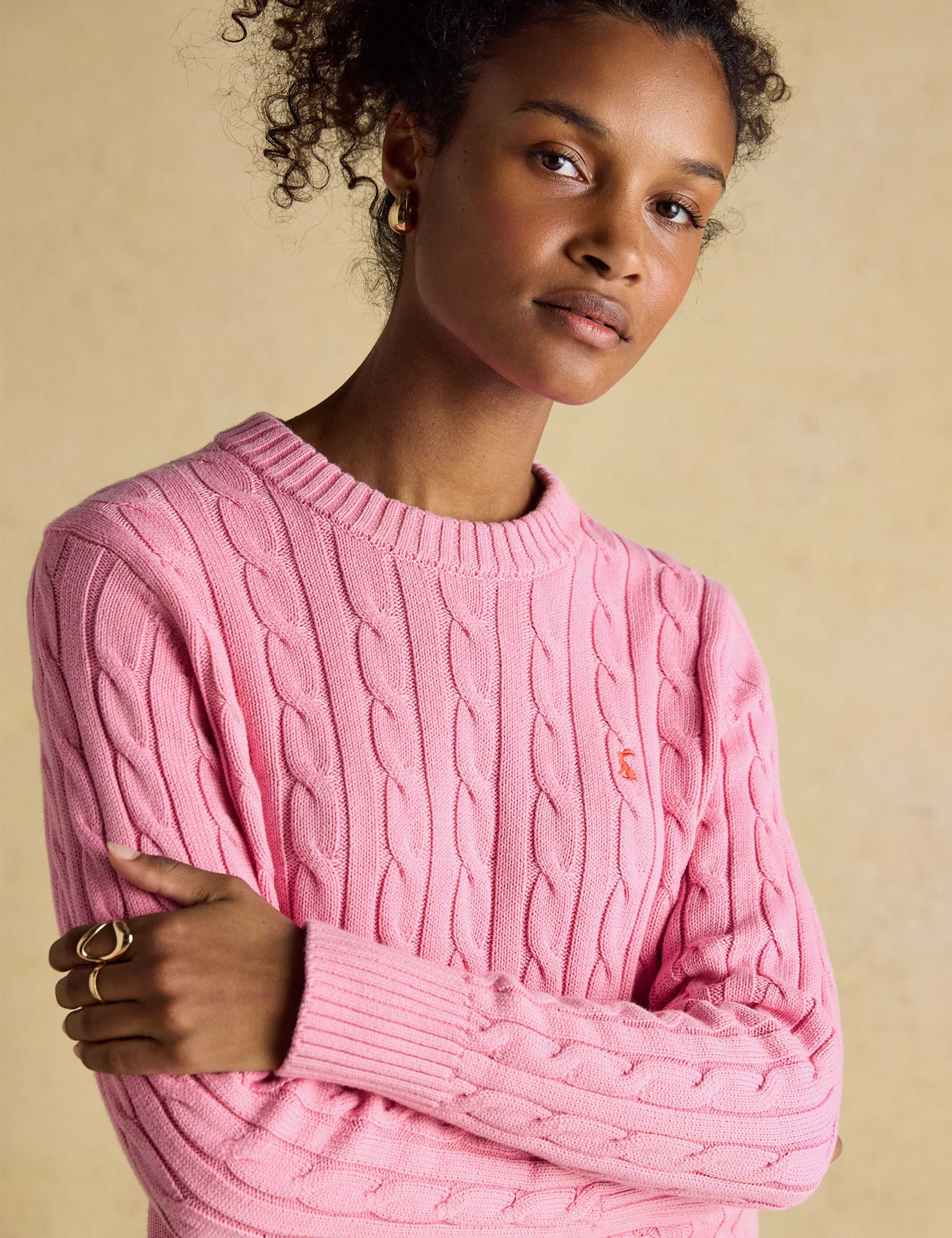 Pure Cotton Cable Knit Crew Neck Jumper 6 of 10