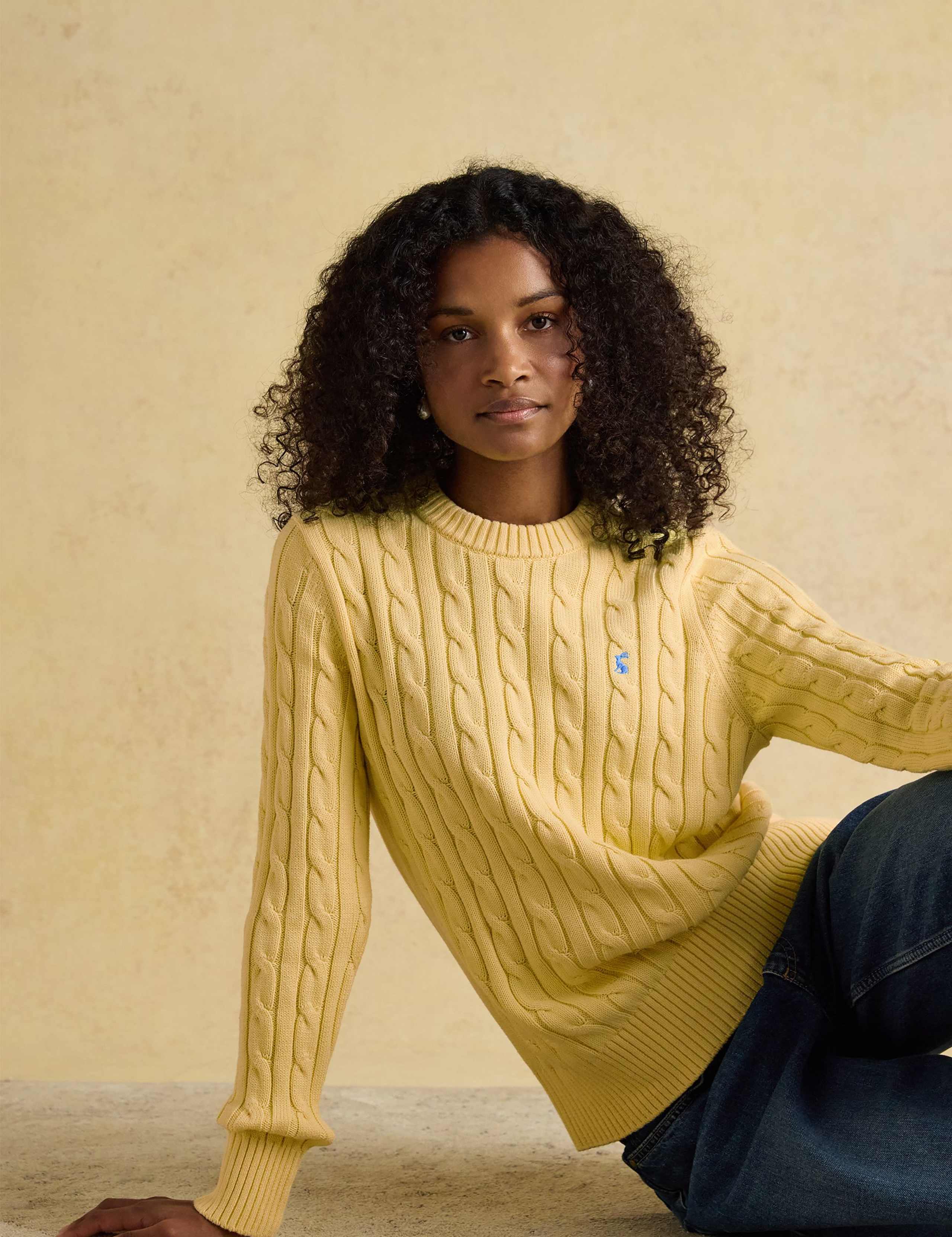 Pure Cotton Cable Knit Crew Neck Jumper 4 of 6