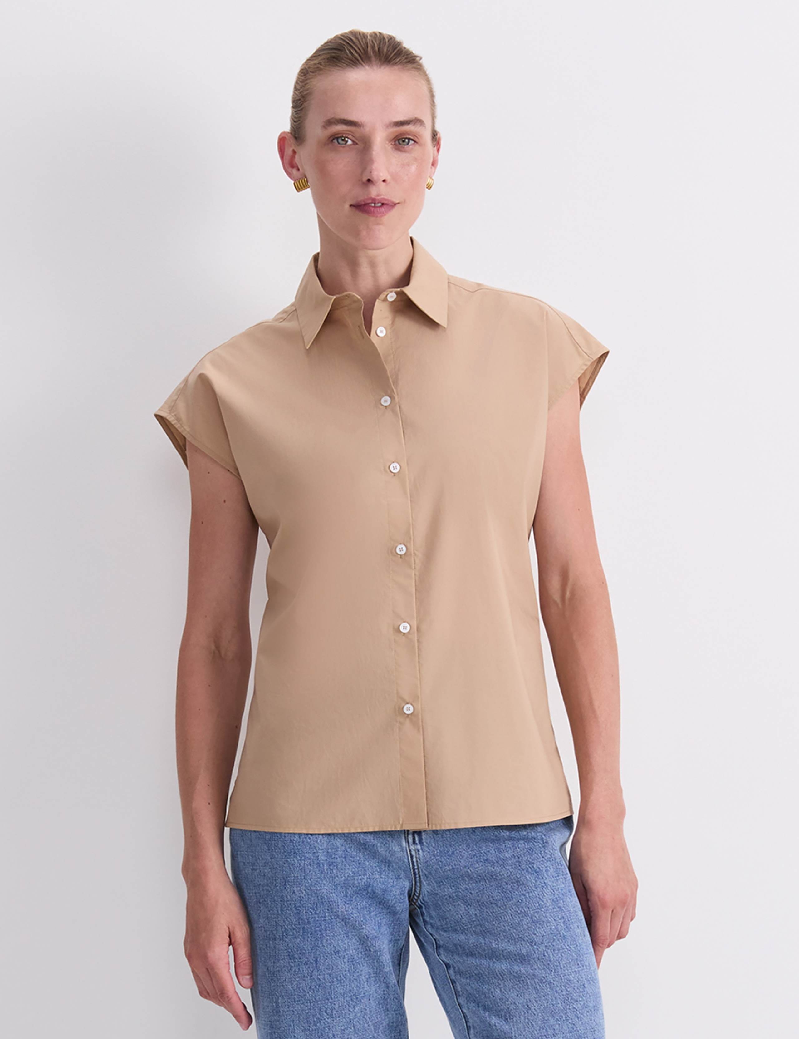 Pure Cotton Cap Sleeve Shirt 1 of 7