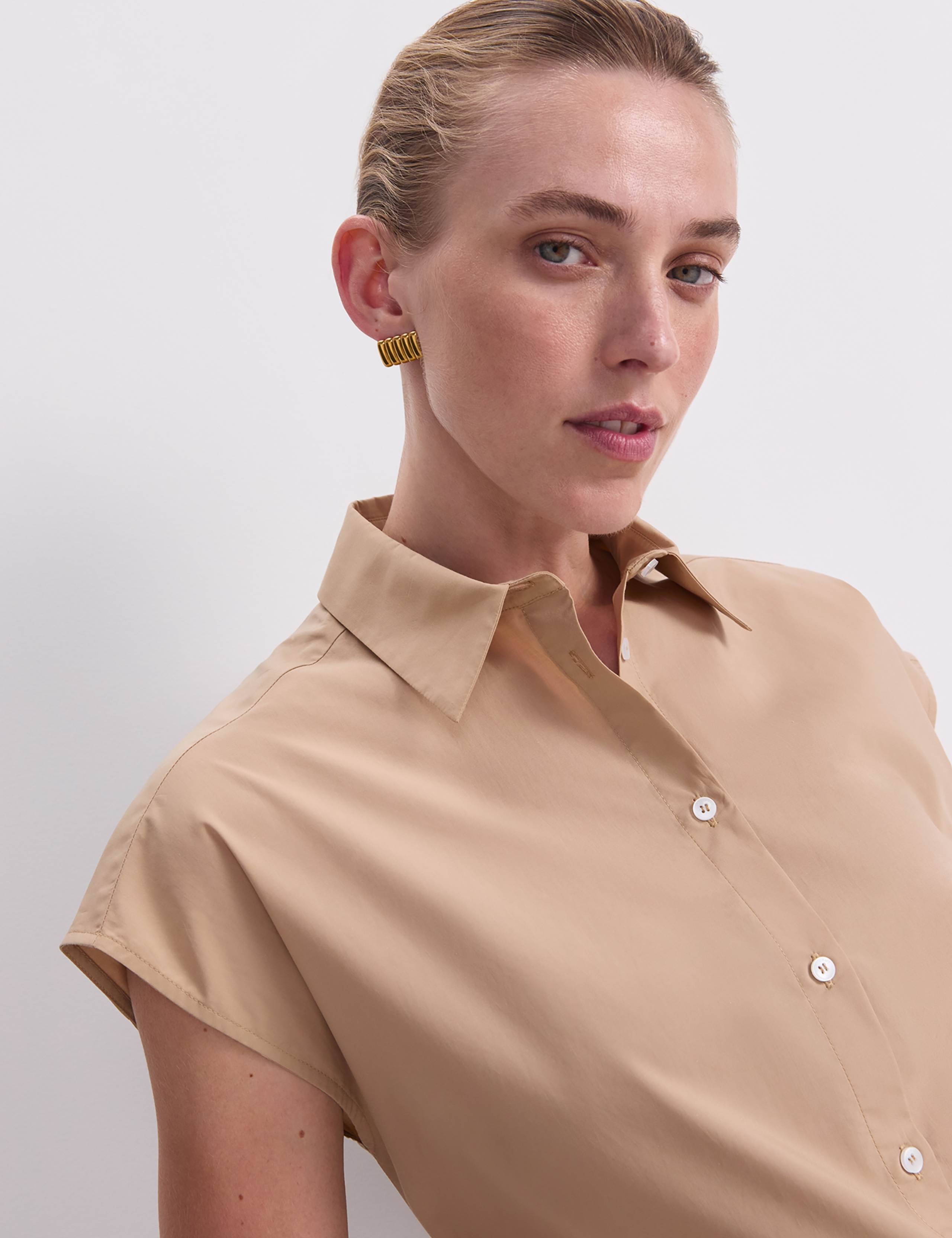 Pure Cotton Cap Sleeve Shirt 6 of 7