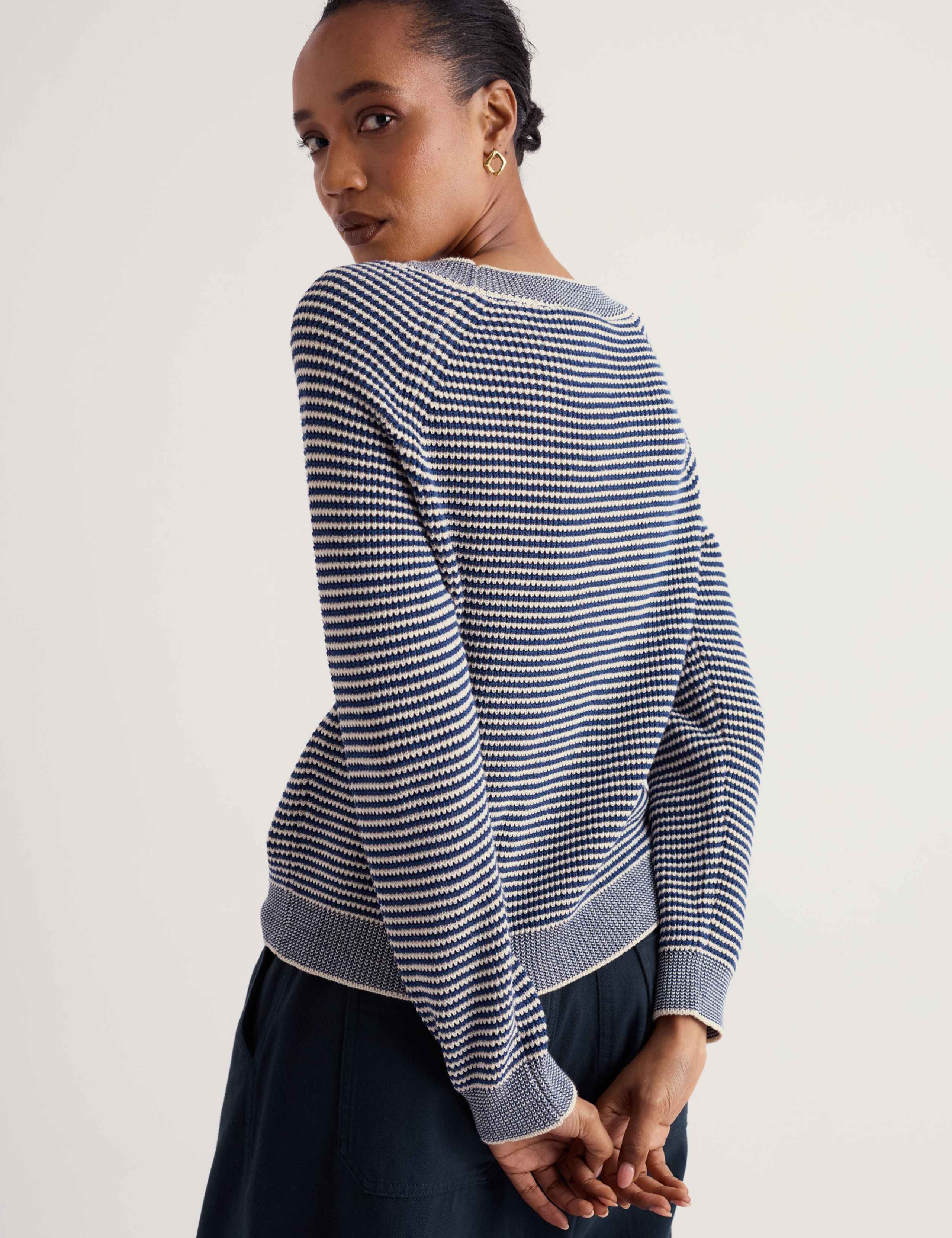 Pure Cotton Striped Relaxed Jumper 4 of 5