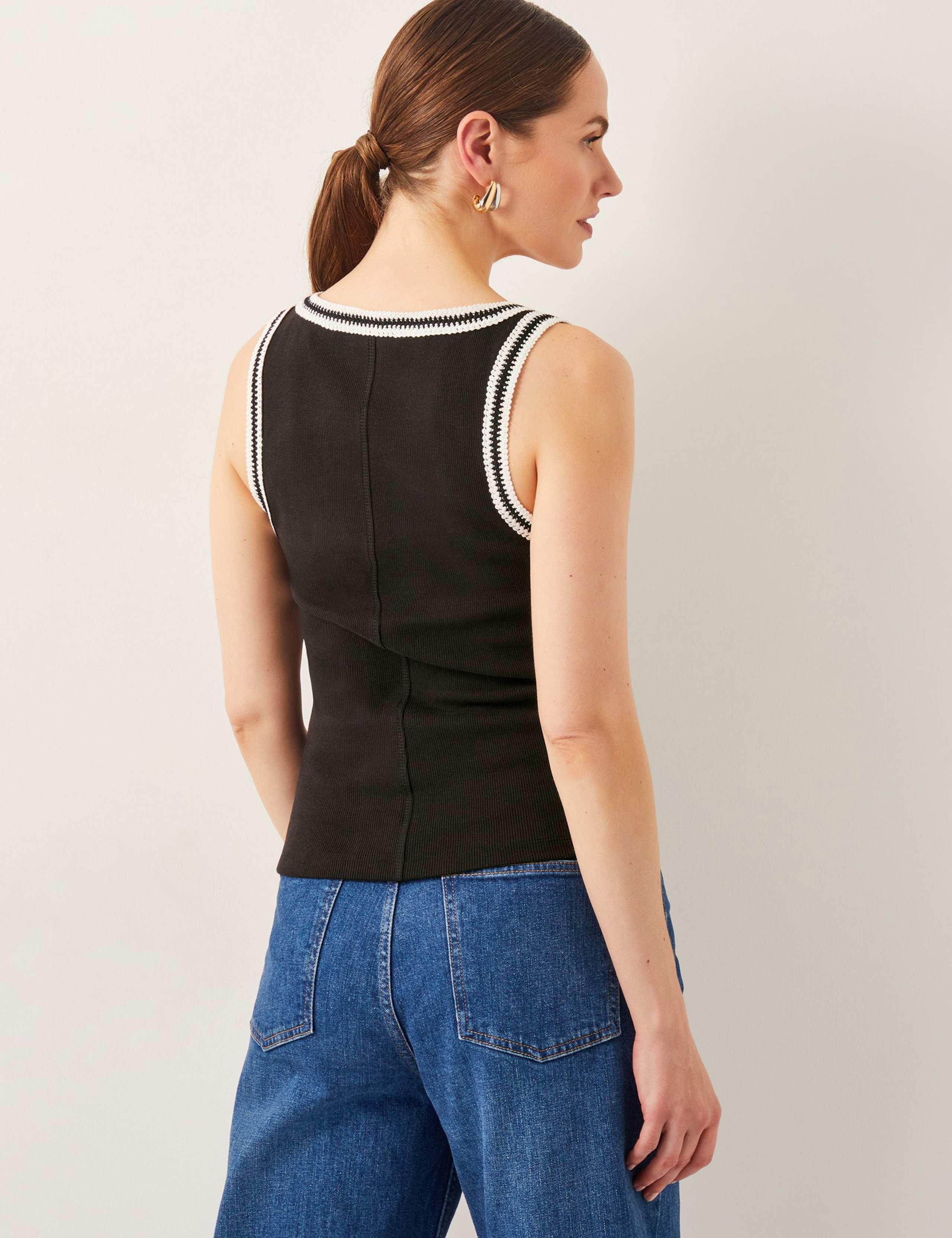 Cotton Rich Textured Scoop Neck Vest 4 of 5