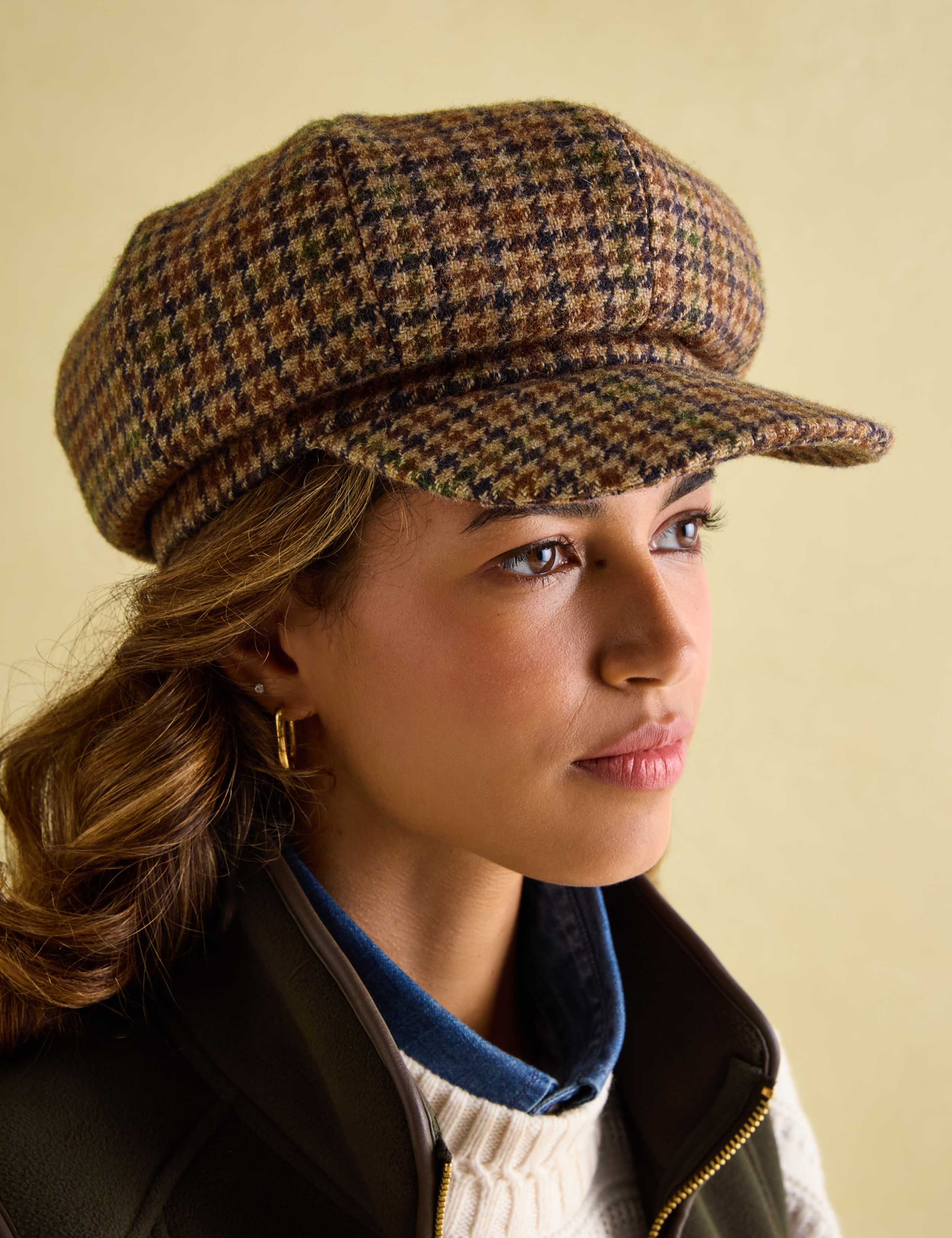 Wool Rich Checked Baker Boy Hat 1 of 5