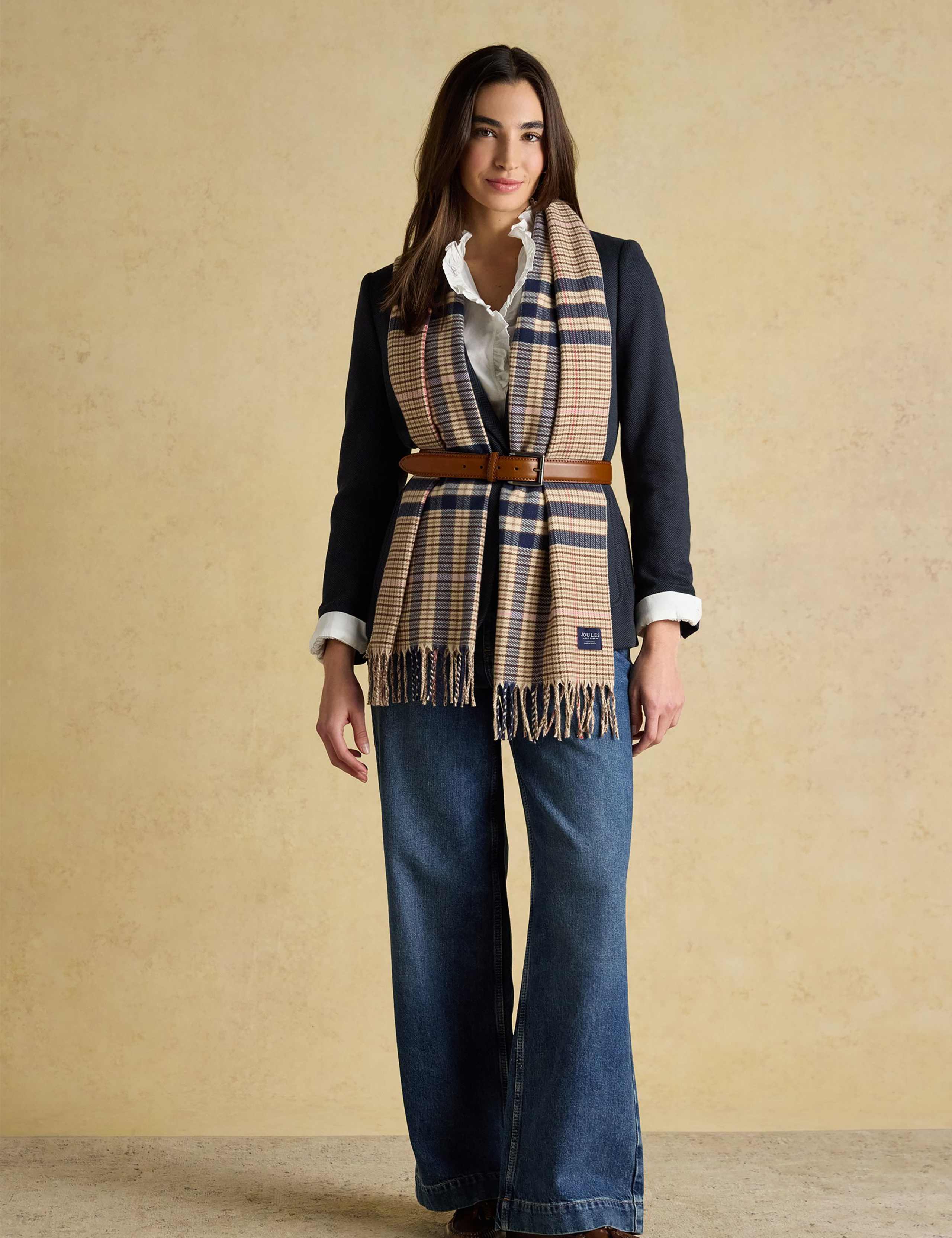 Checked Large Tassel Scarf 5 of 7