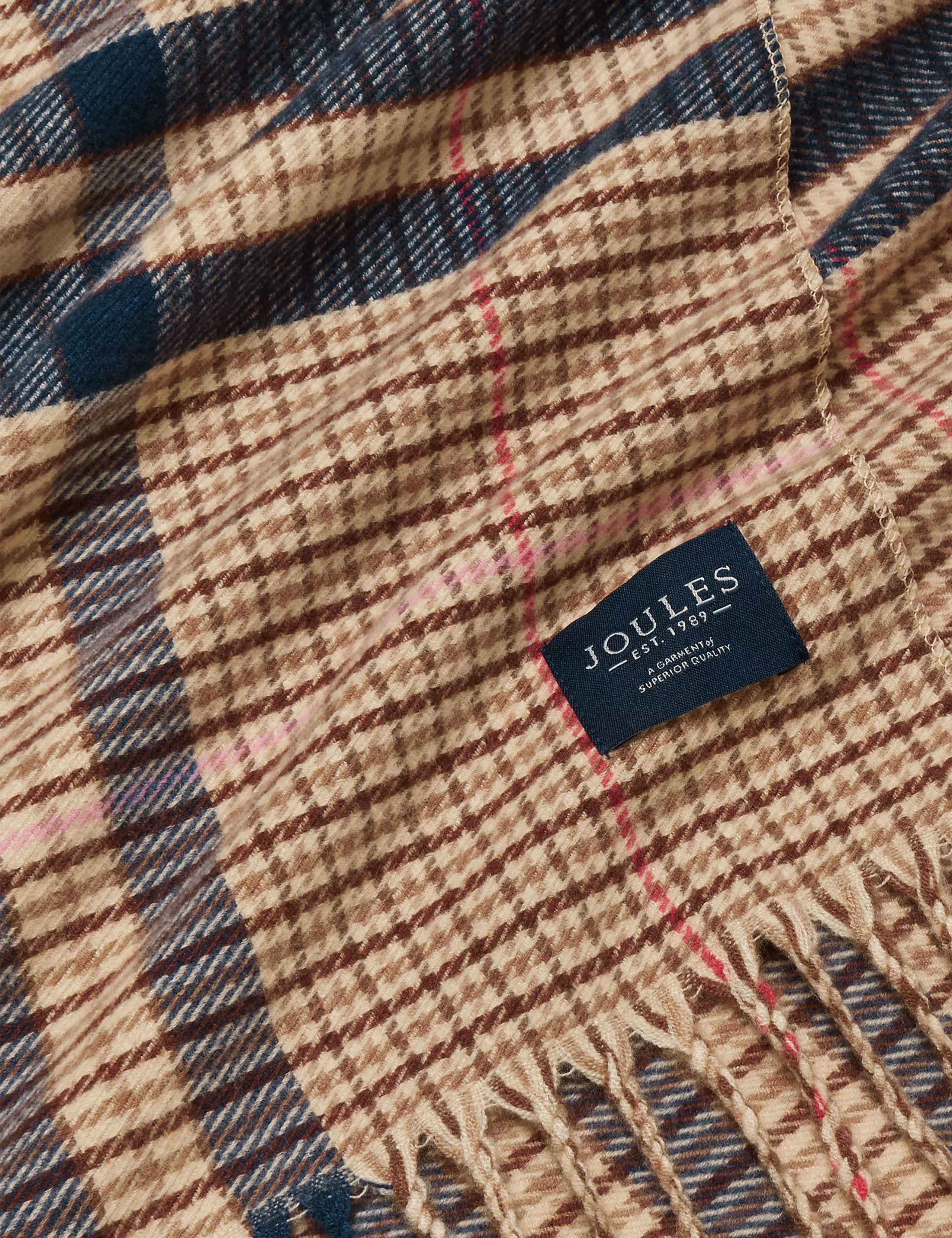 Checked Large Tassel Scarf 6 of 7