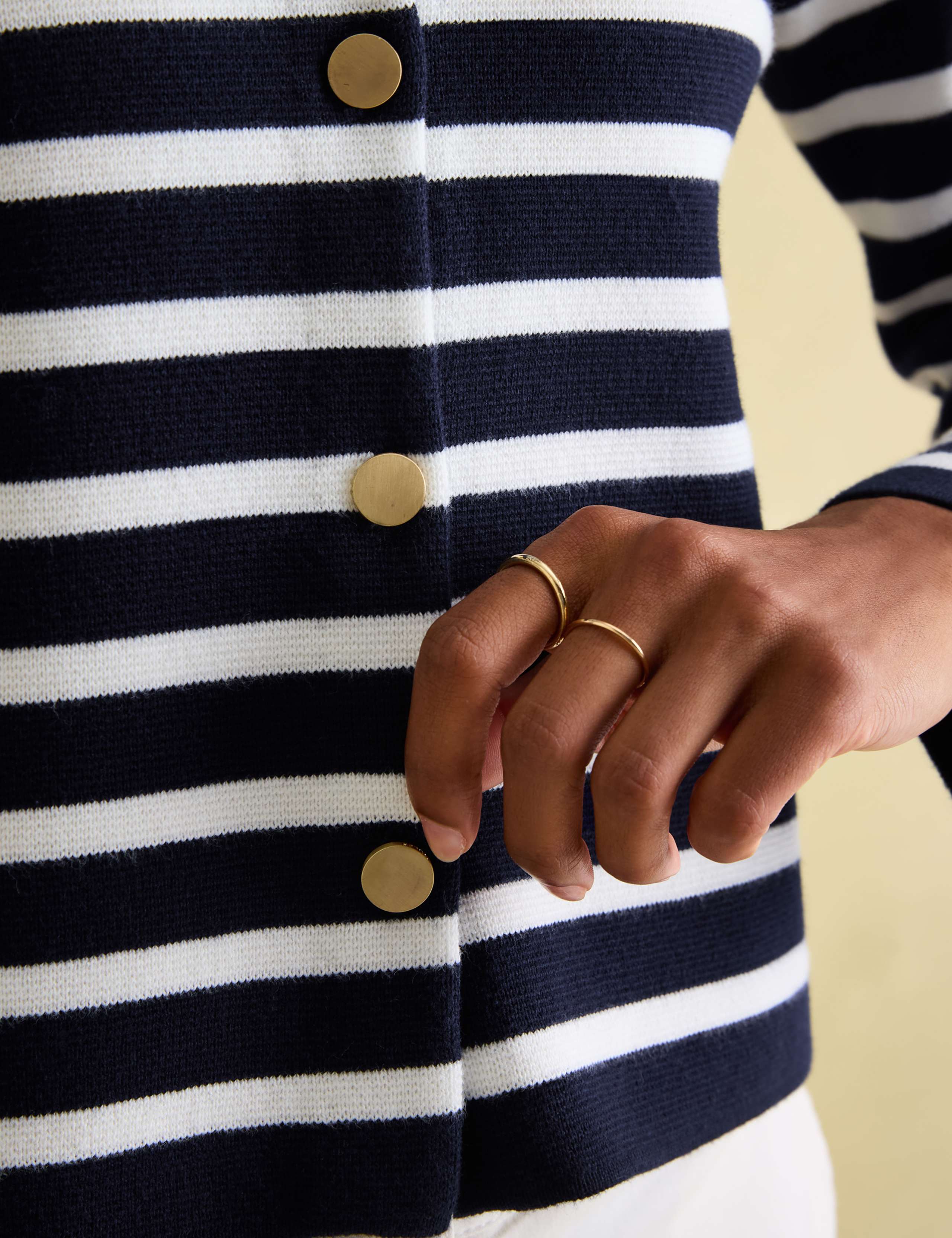 Pure Cotton Striped Button Front Cardigan 4 of 7