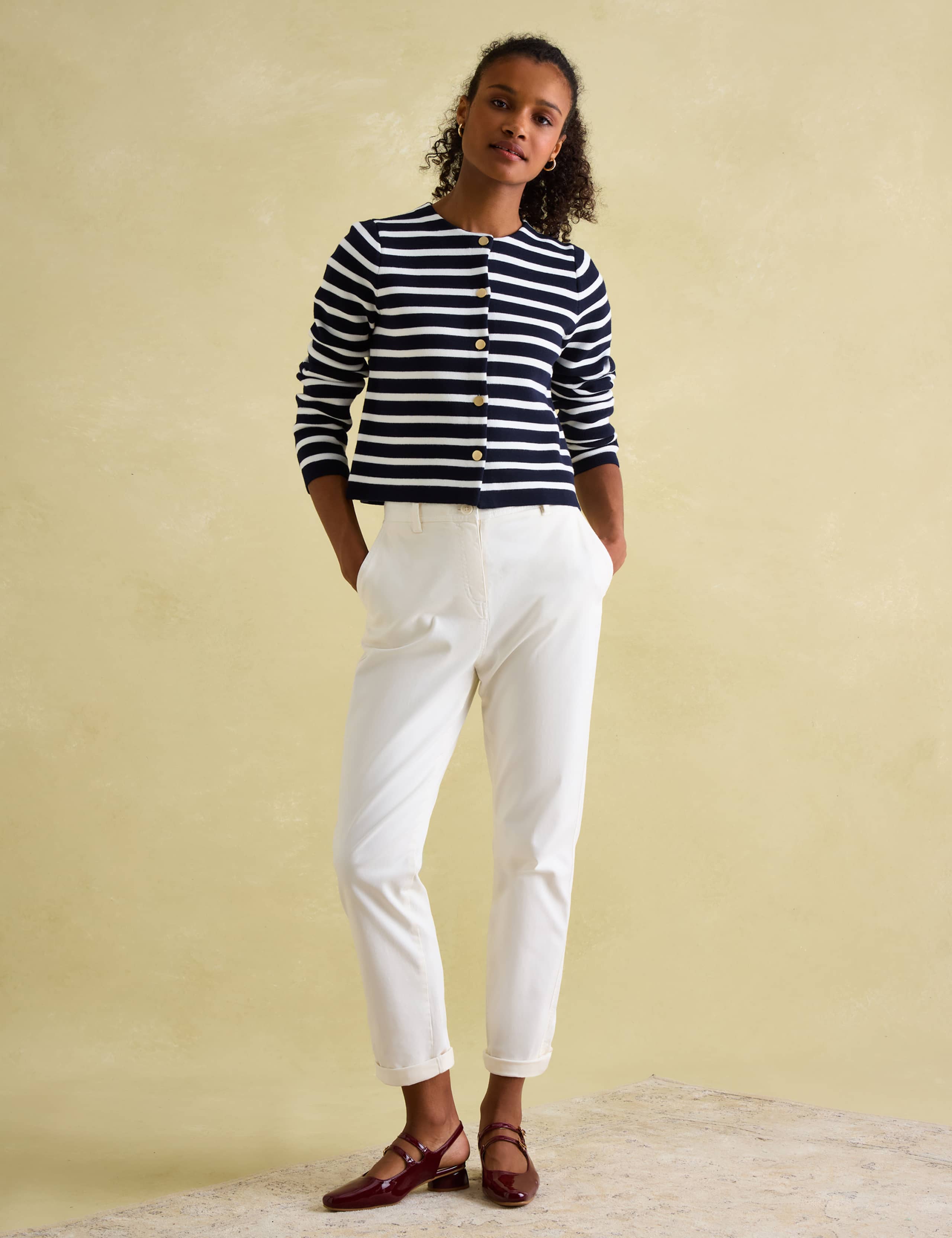 Pure Cotton Striped Button Front Cardigan 6 of 7
