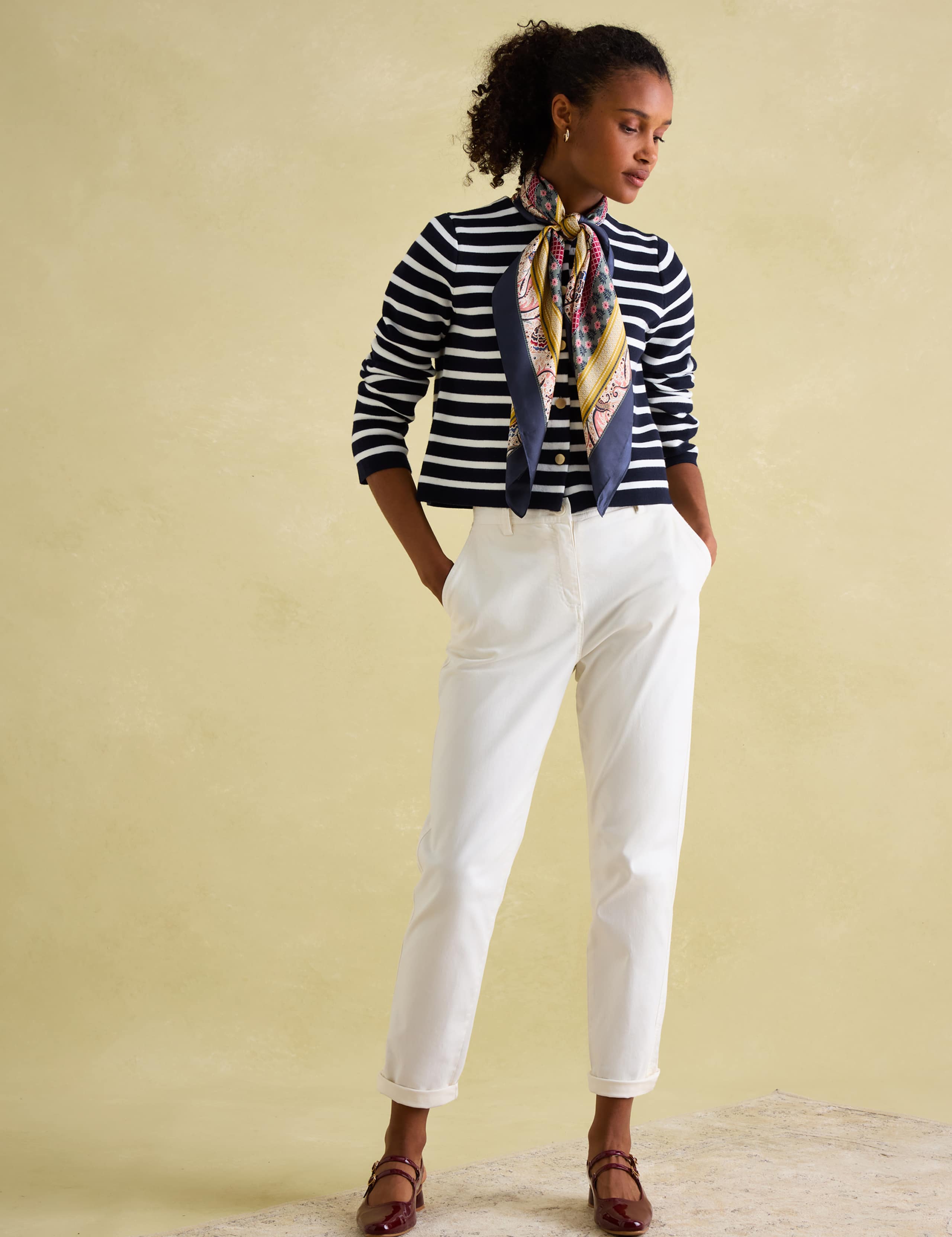 Pure Cotton Striped Button Front Cardigan 7 of 7