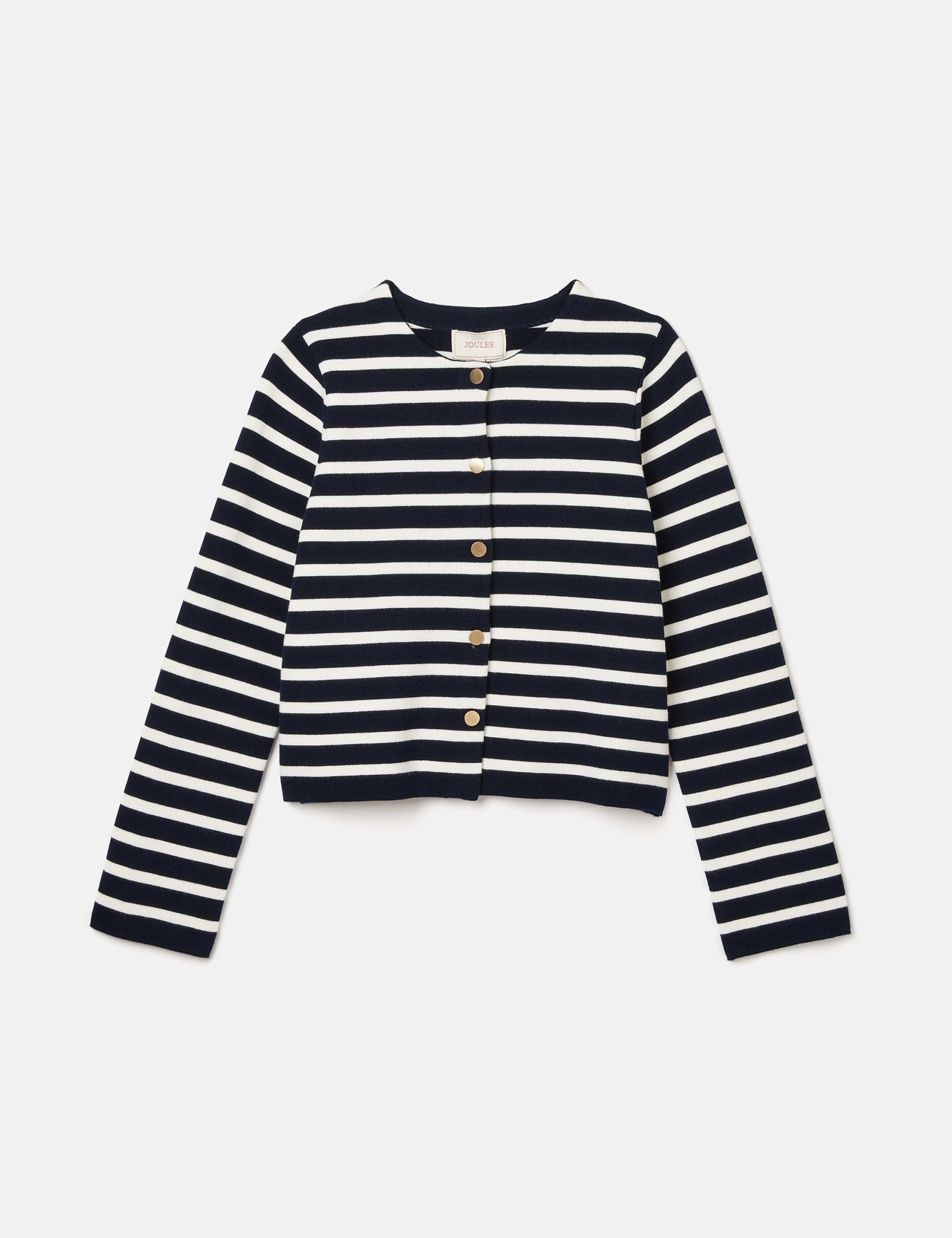 Pure Cotton Striped Button Front Cardigan 2 of 7