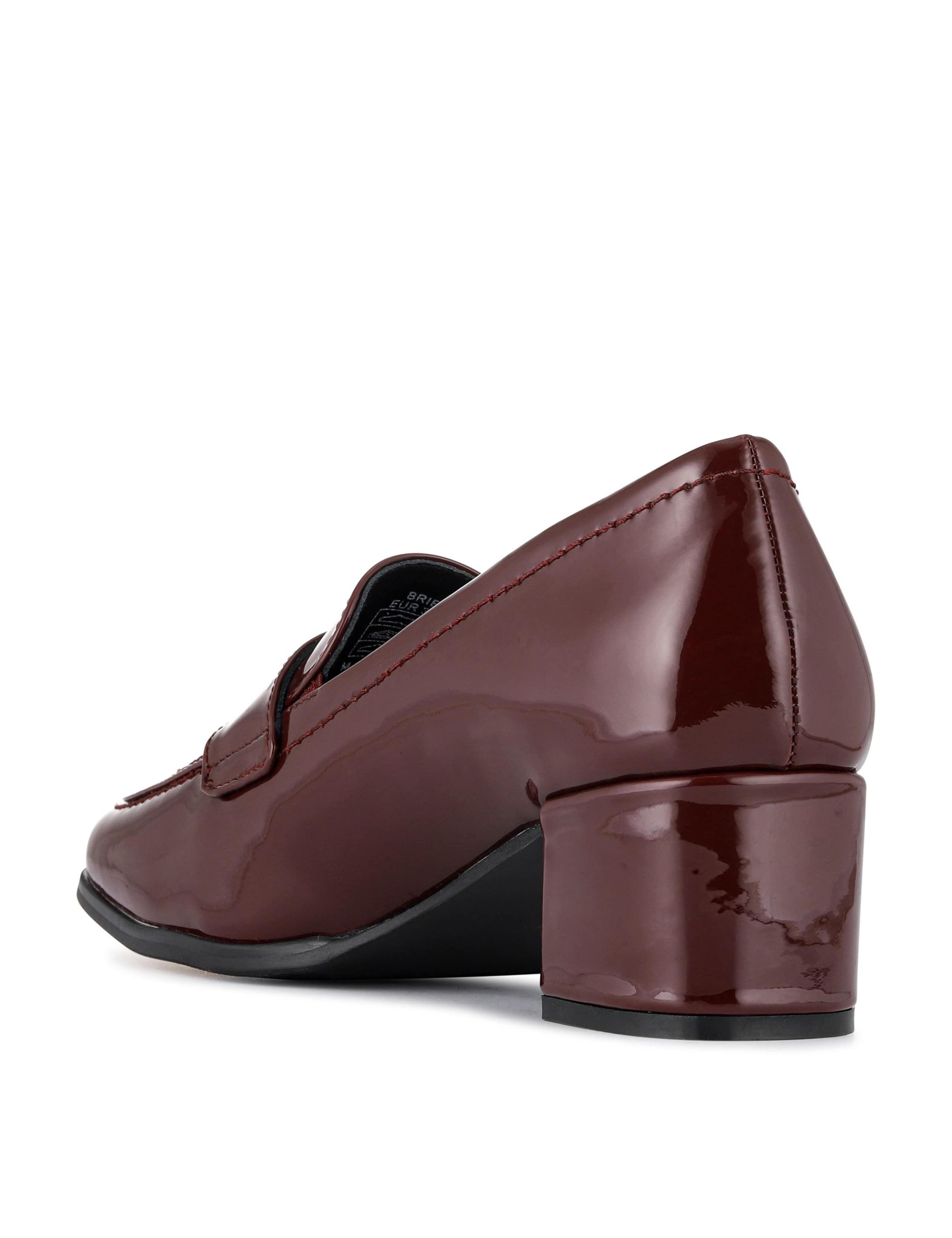 Leather Block Heel Square Toe Loafers 5 of 6