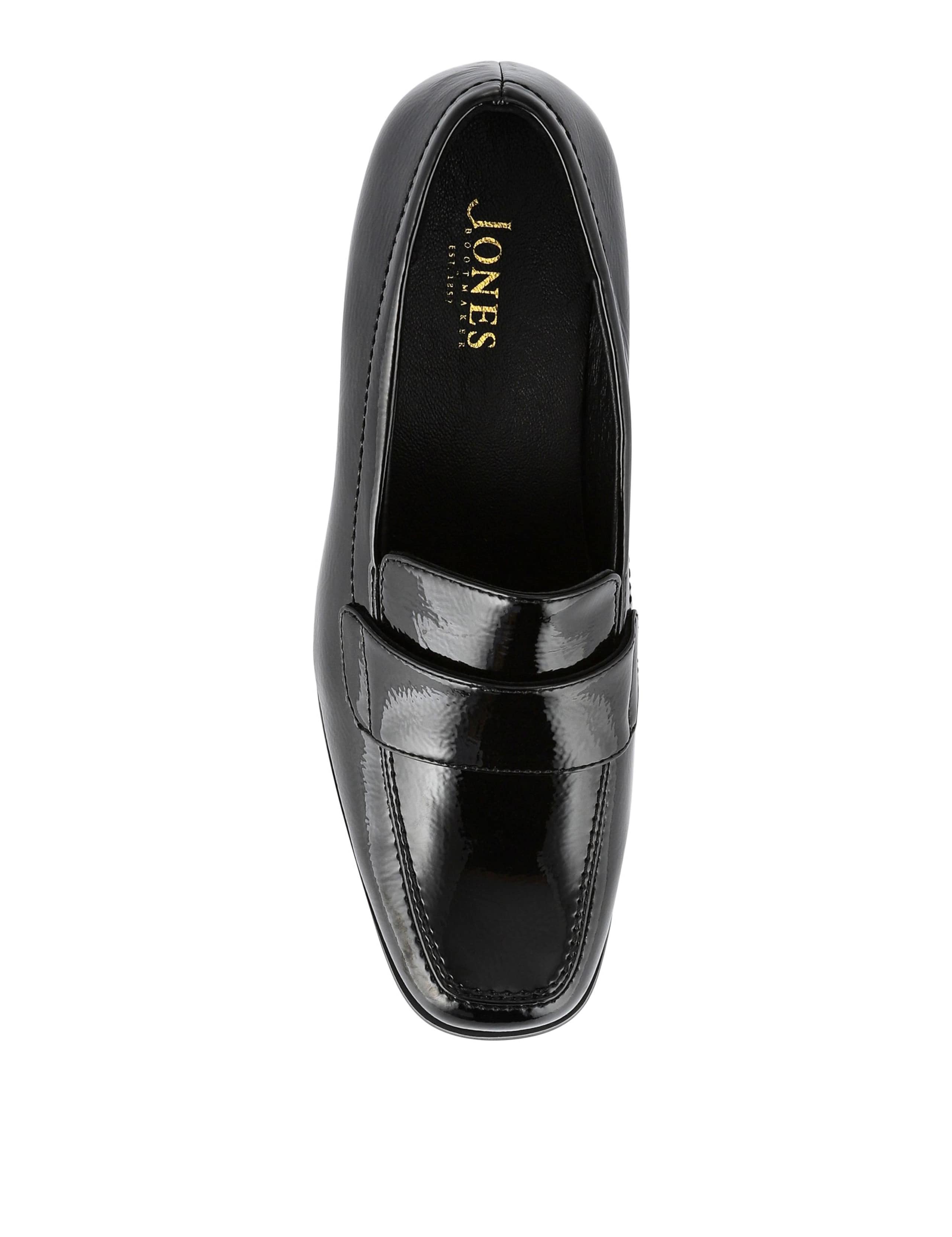 Leather Slip On Block Heel Square Toe Loafers 4 of 7