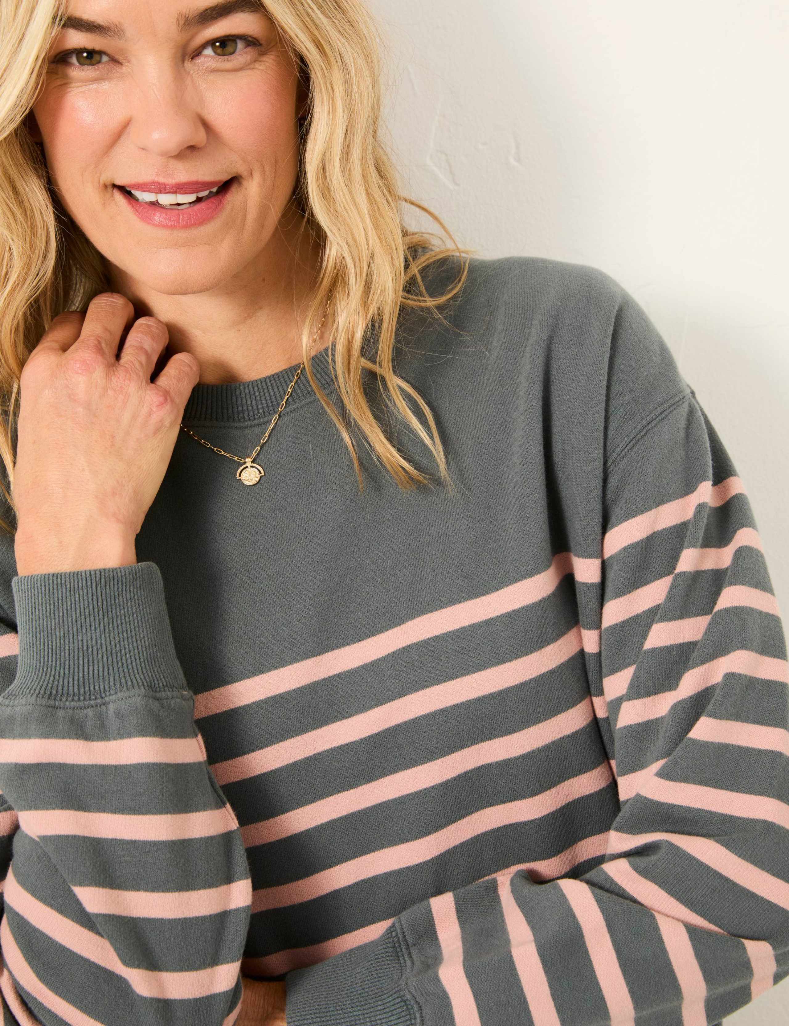 Pure Cotton Striped Sweatshirt 3 of 5