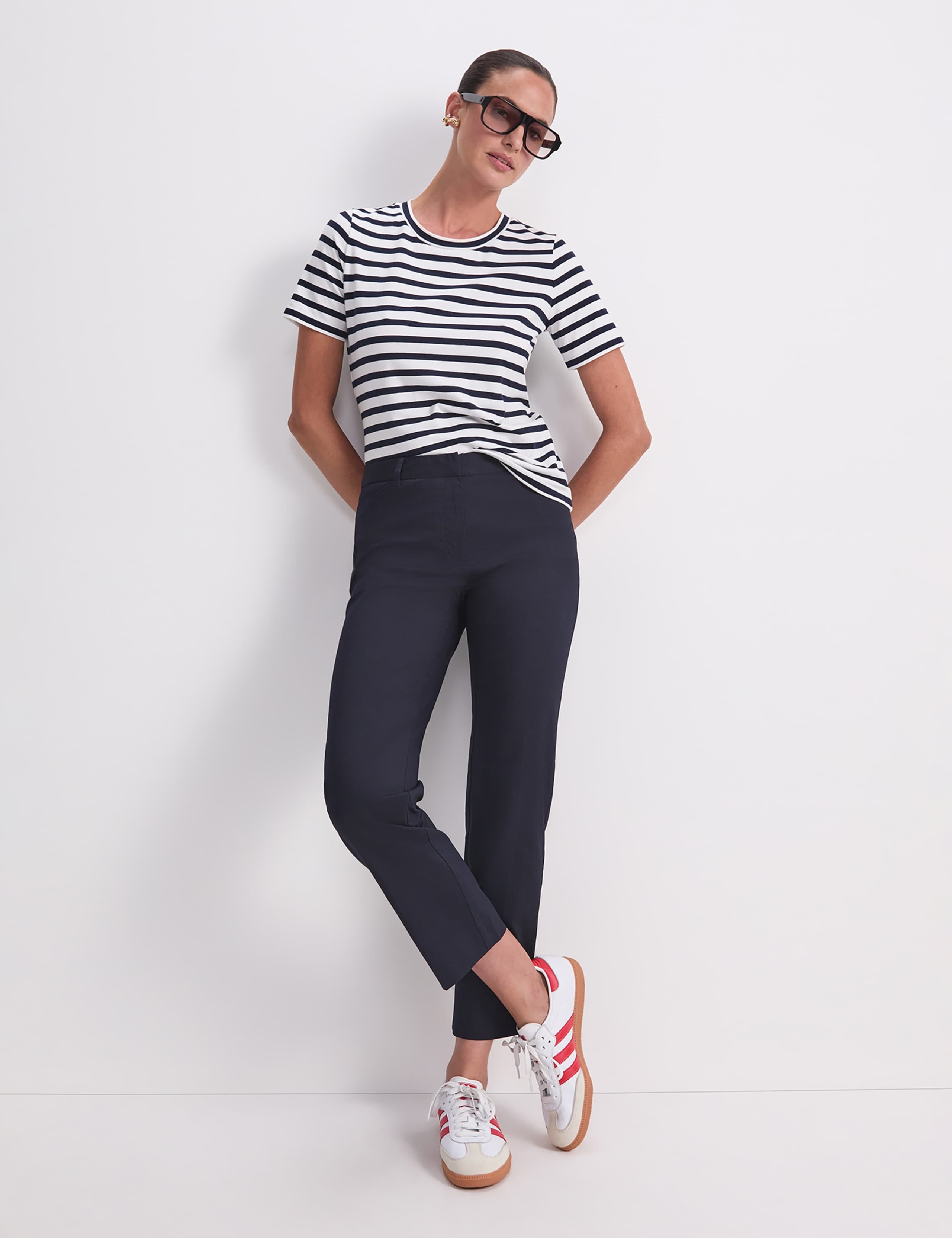 Cotton Rich Striped Crew Neck T-Shirt 3 of 6