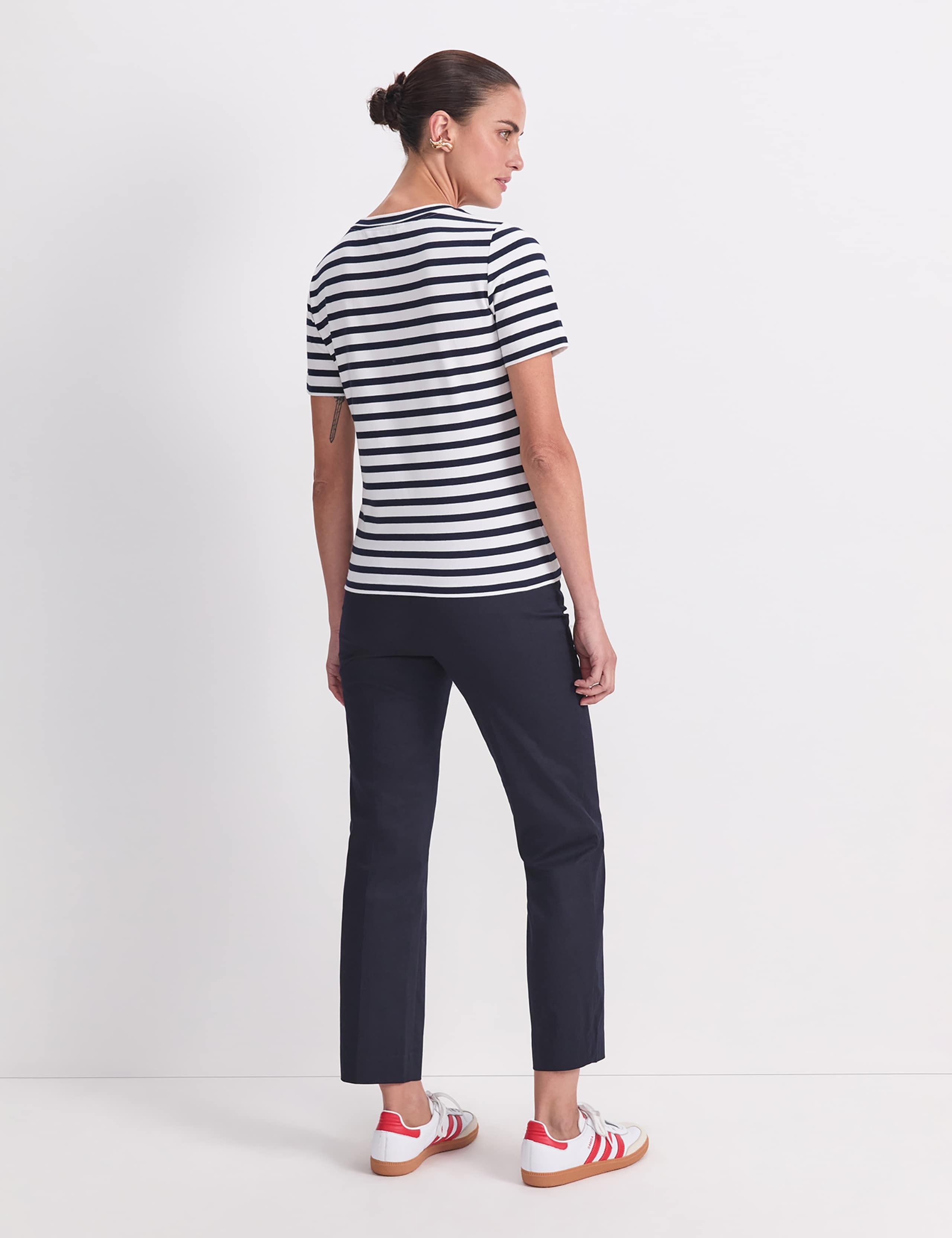 Cotton Rich Striped Crew Neck T-Shirt 4 of 6