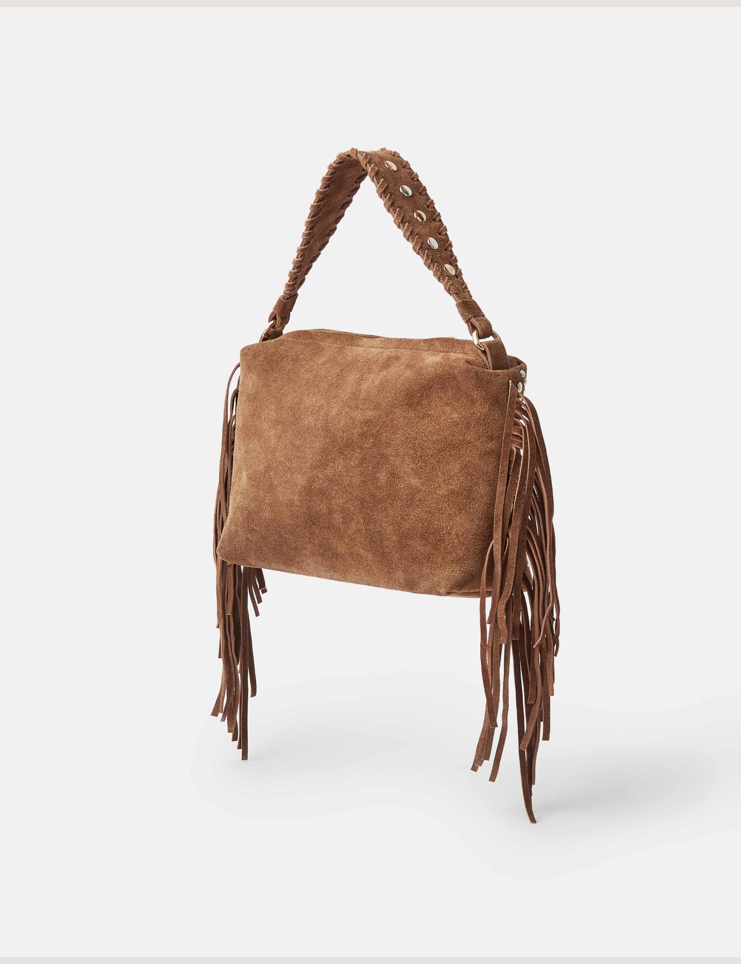 Suede Embellished Fringed Grab Bag 2 of 4