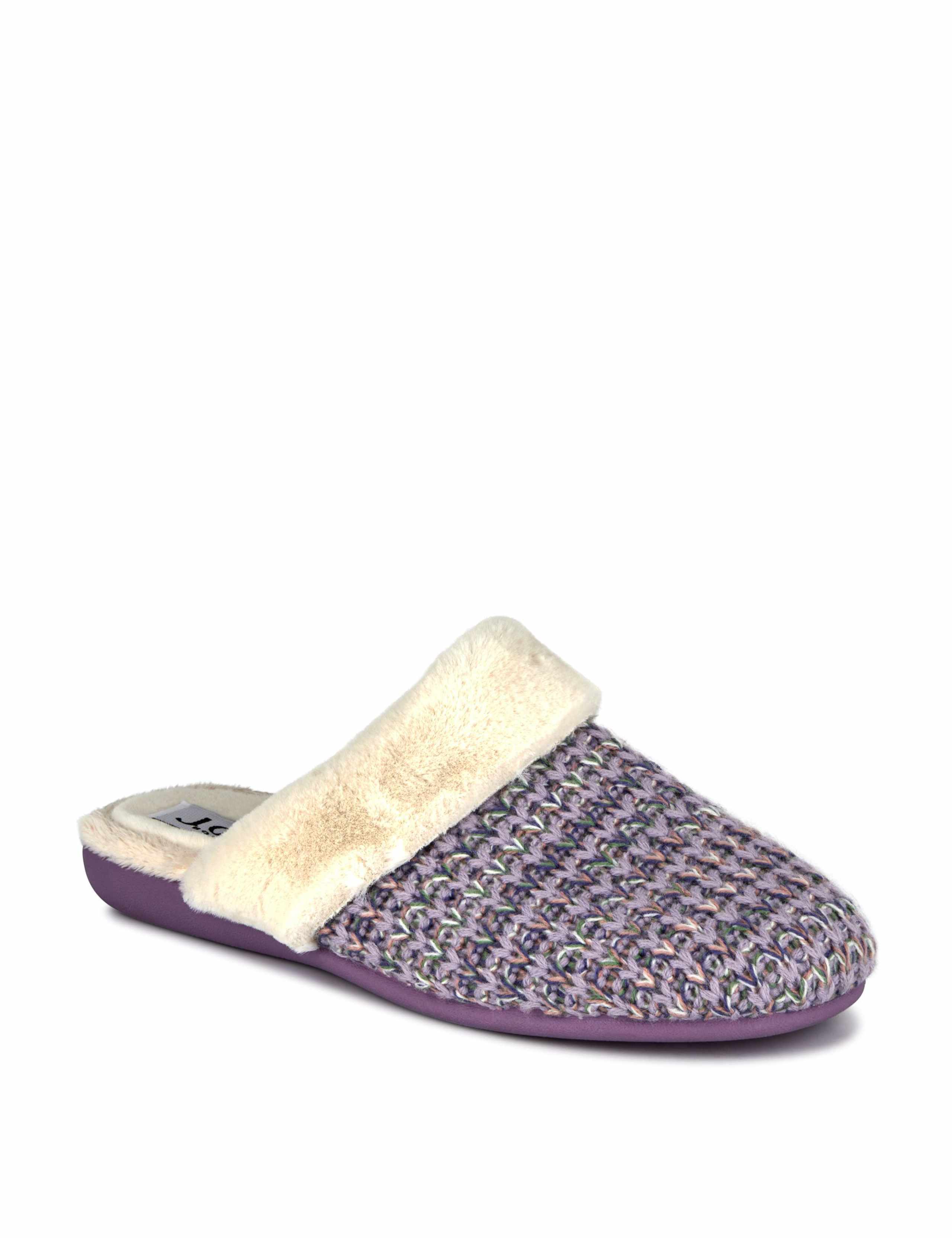 Knitted Faux Fur Cuff Mule Slippers 3 of 7