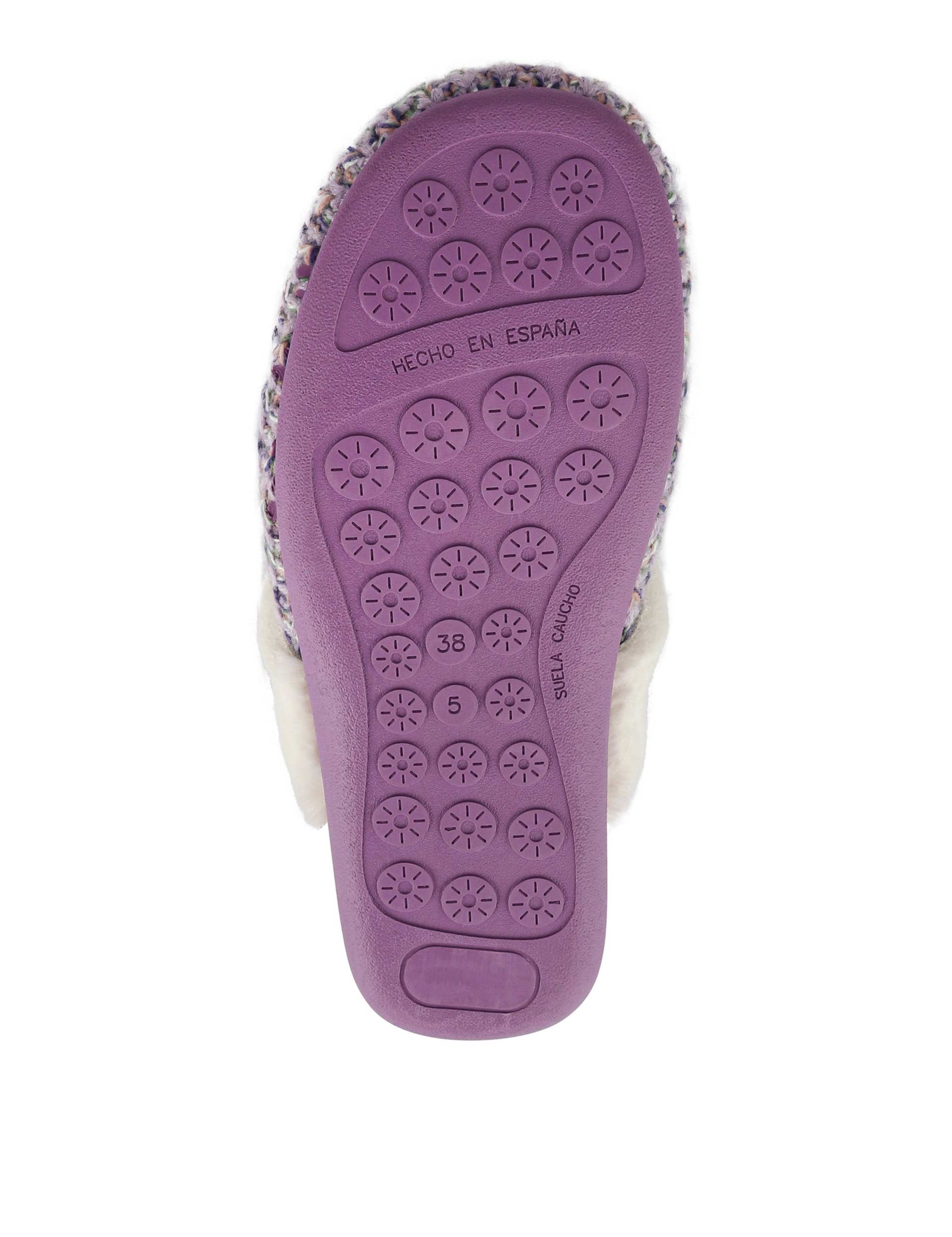 Knitted Faux Fur Cuff Mule Slippers 5 of 7