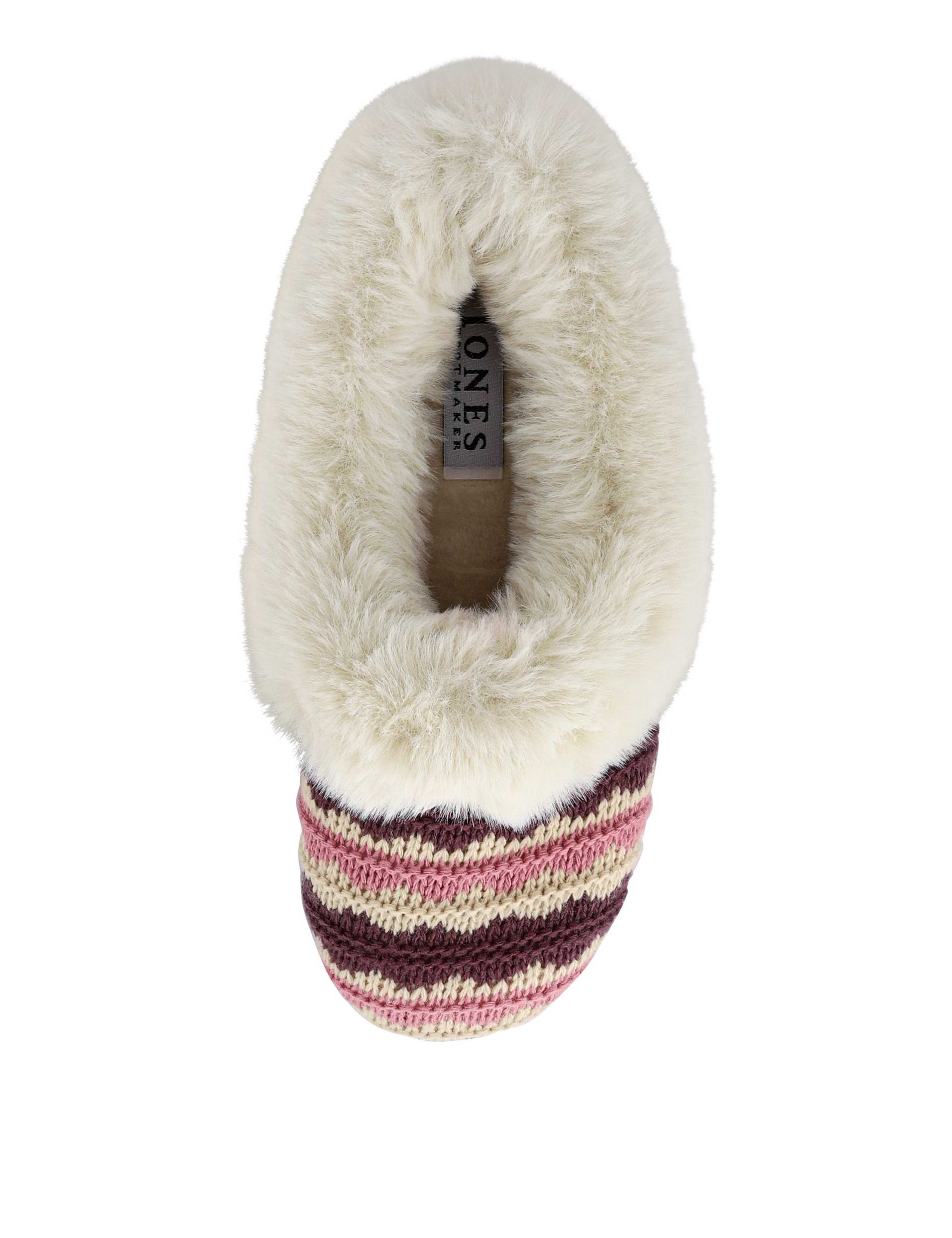 Knitted Faux Fur Cuff Mule Slippers 3 of 5