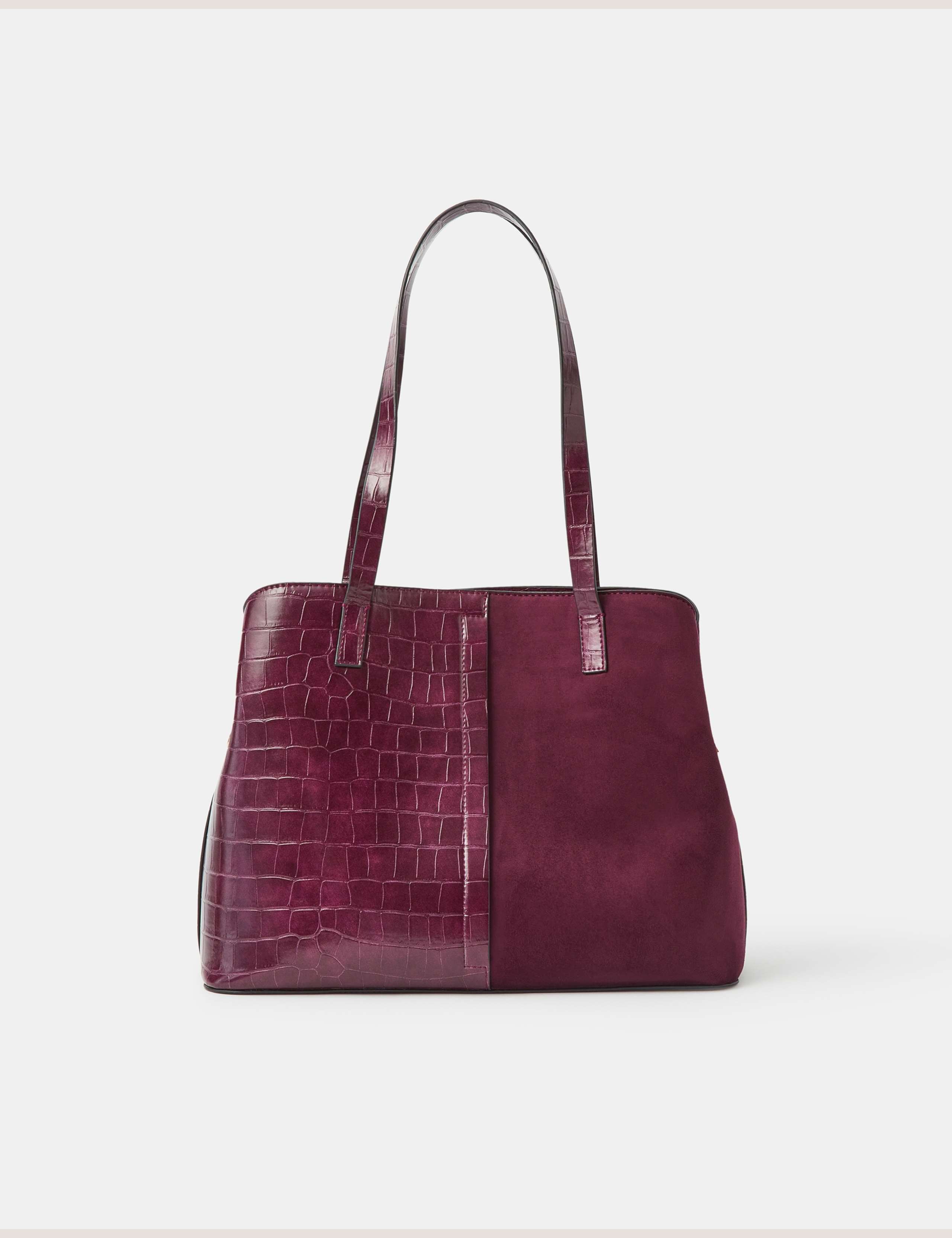 Croc Effect Webbed Strap Shoulder Bag 1 of 5