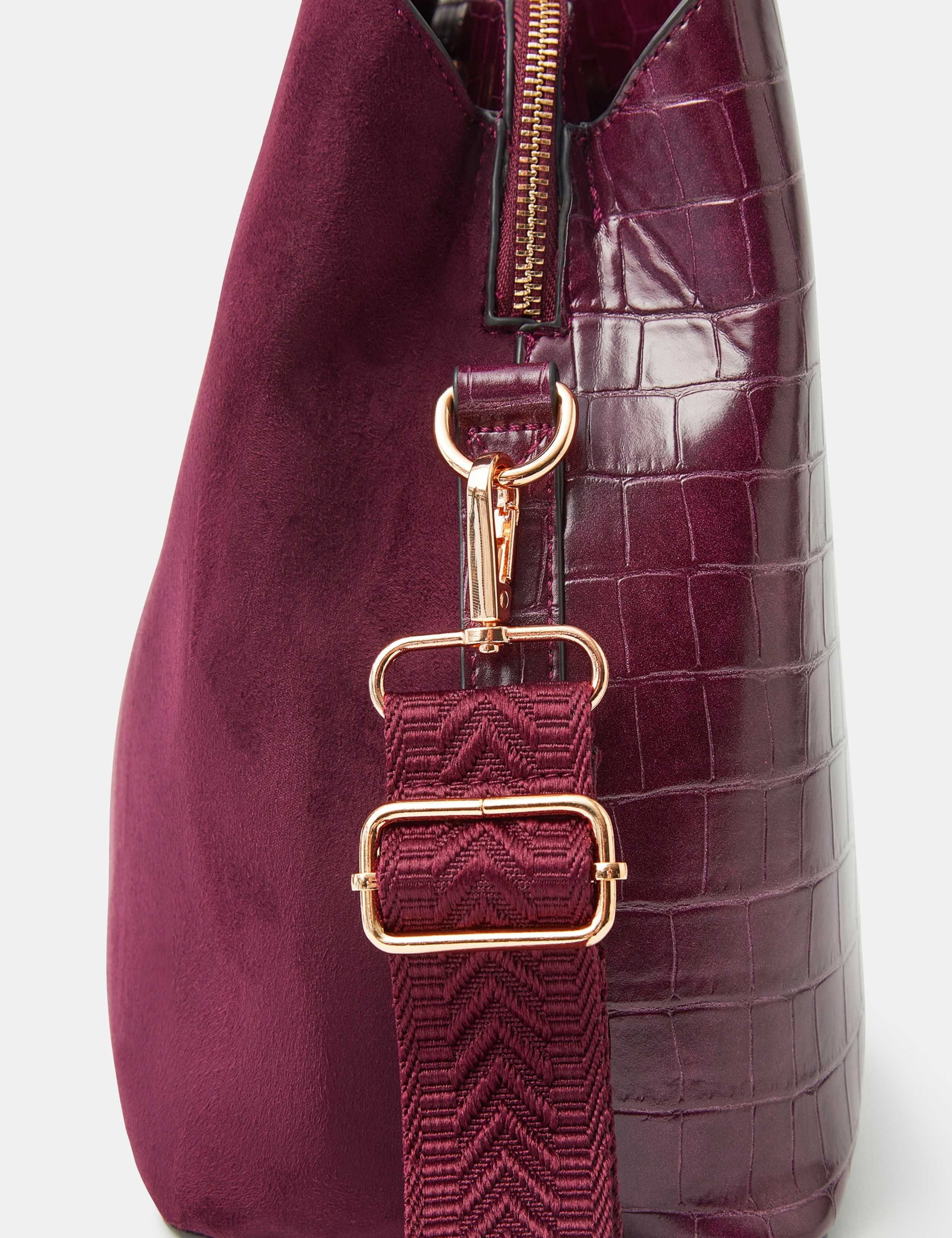 Croc Effect Webbed Strap Shoulder Bag 4 of 5