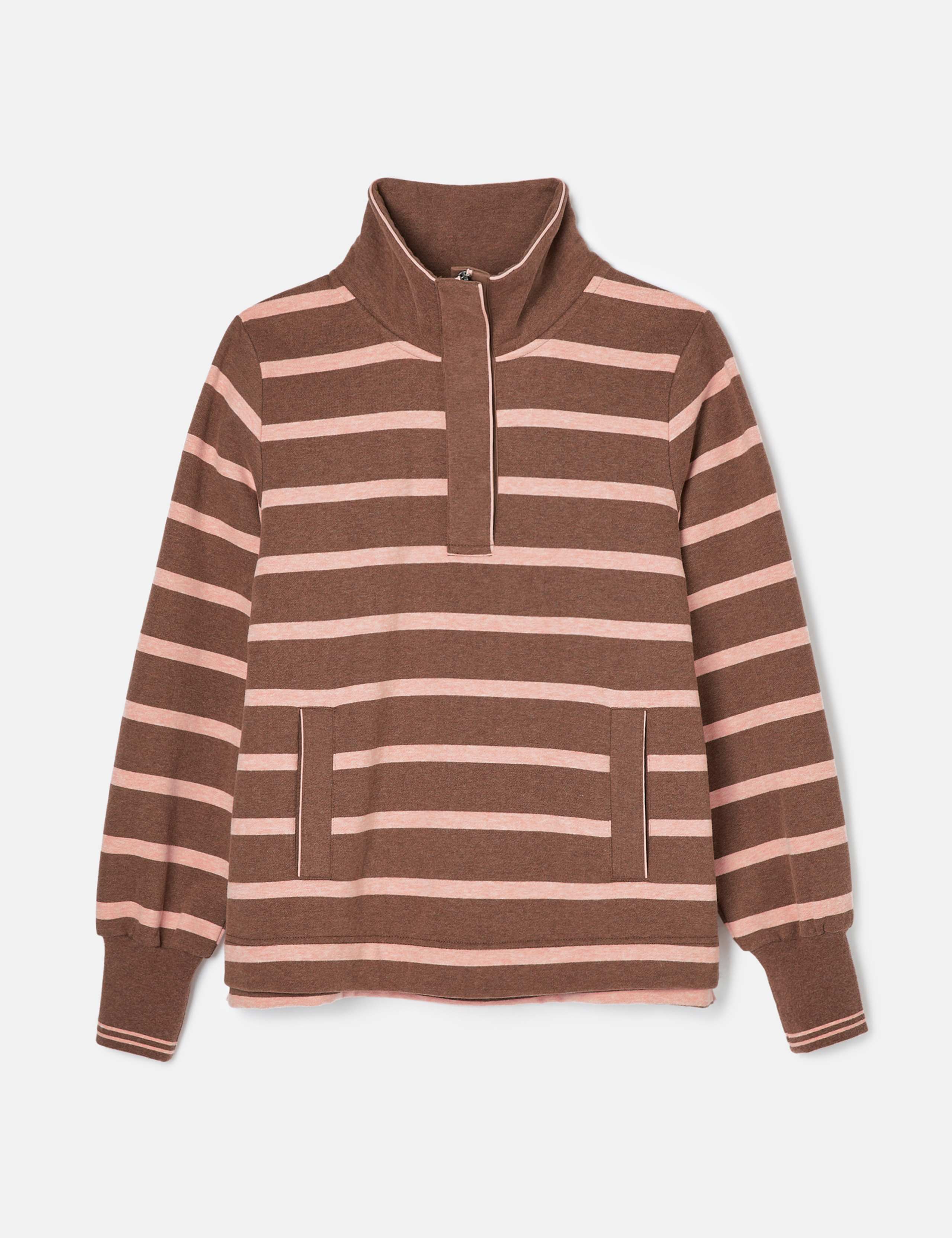 Pure Cotton Striped Half Zip Sweatshirt 2 of 8